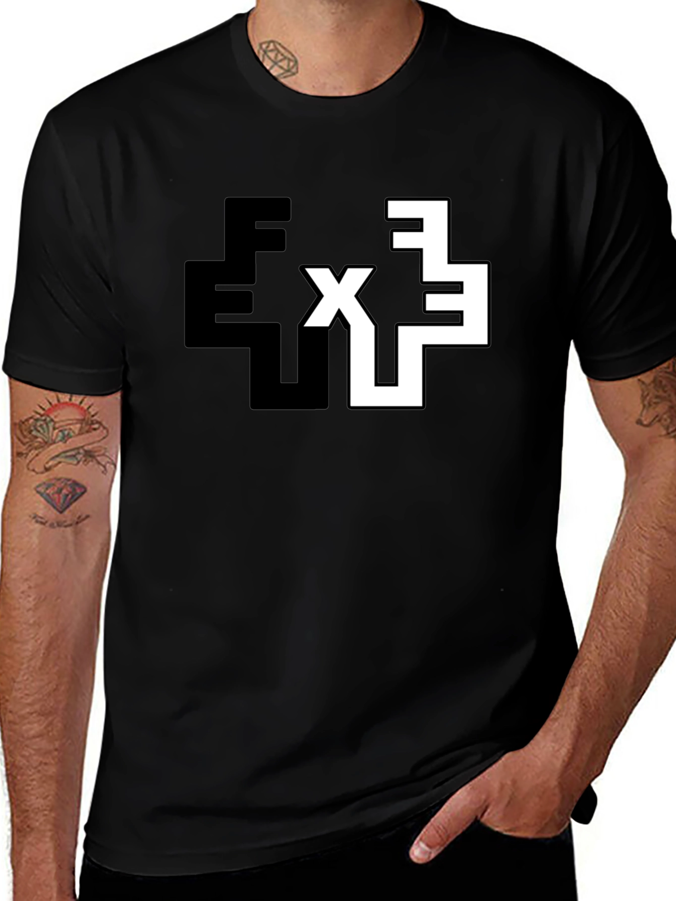 Variant 17 of Abstract Graphic Print Black T-Shirt