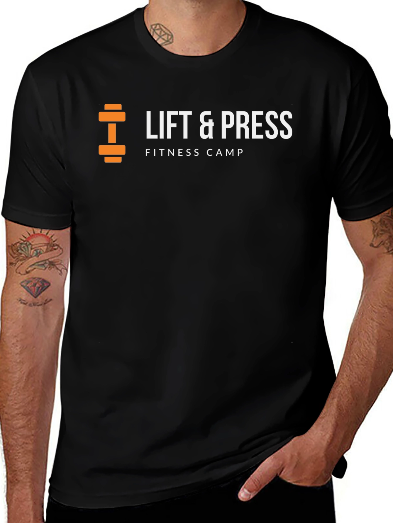Variant 30 of Lift & Press Fitness Camp Black T-Shirt