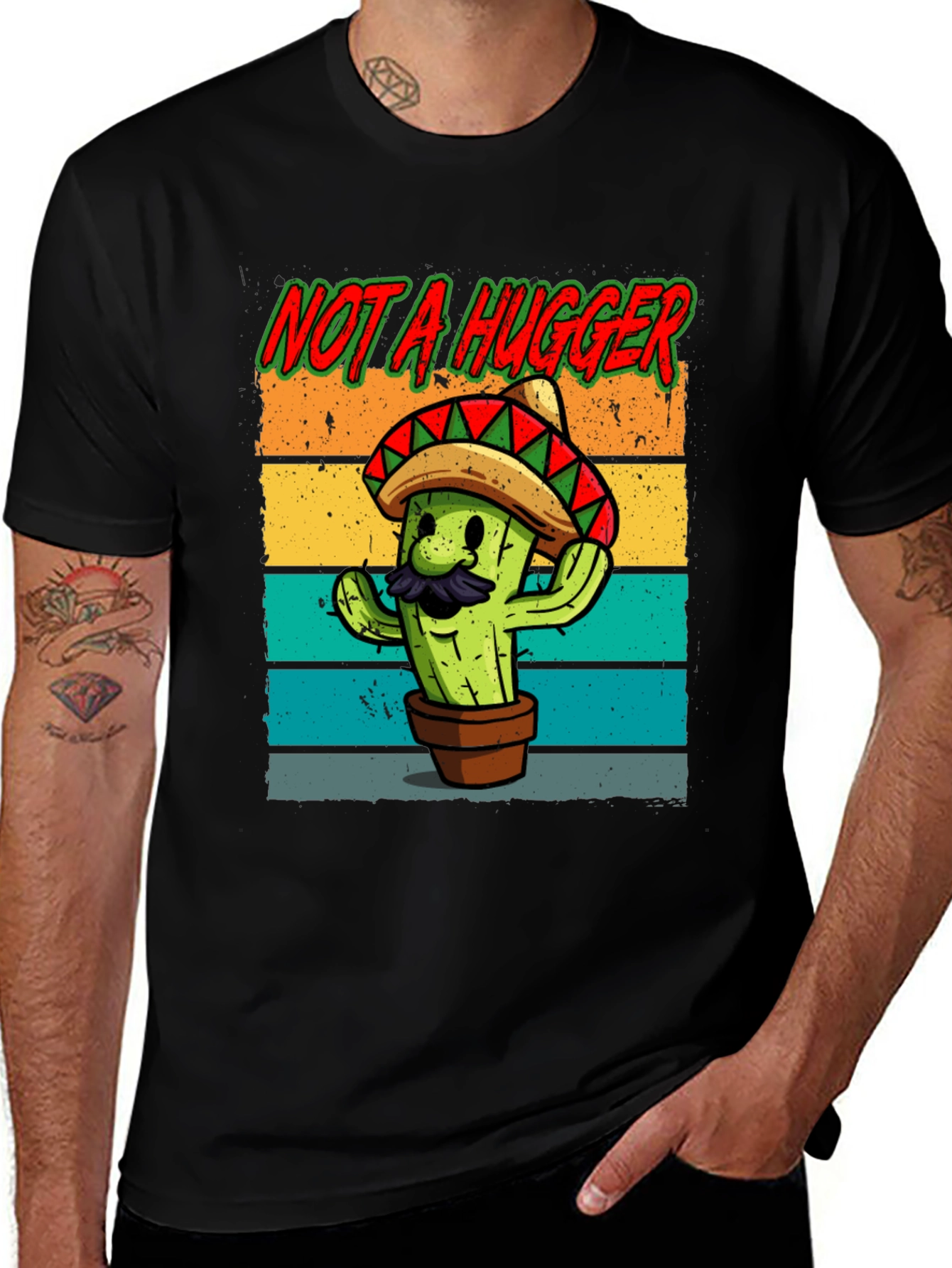 Variant 20 of Not A Hugger Cactus Graphic Tee