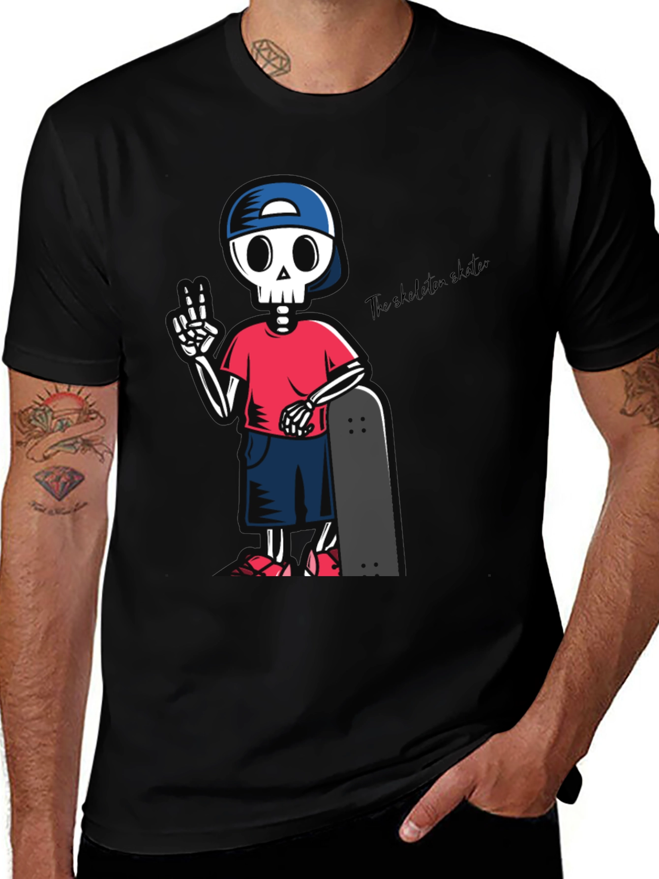 Variant 17 of Skeleton Skater Graphic T-Shirt