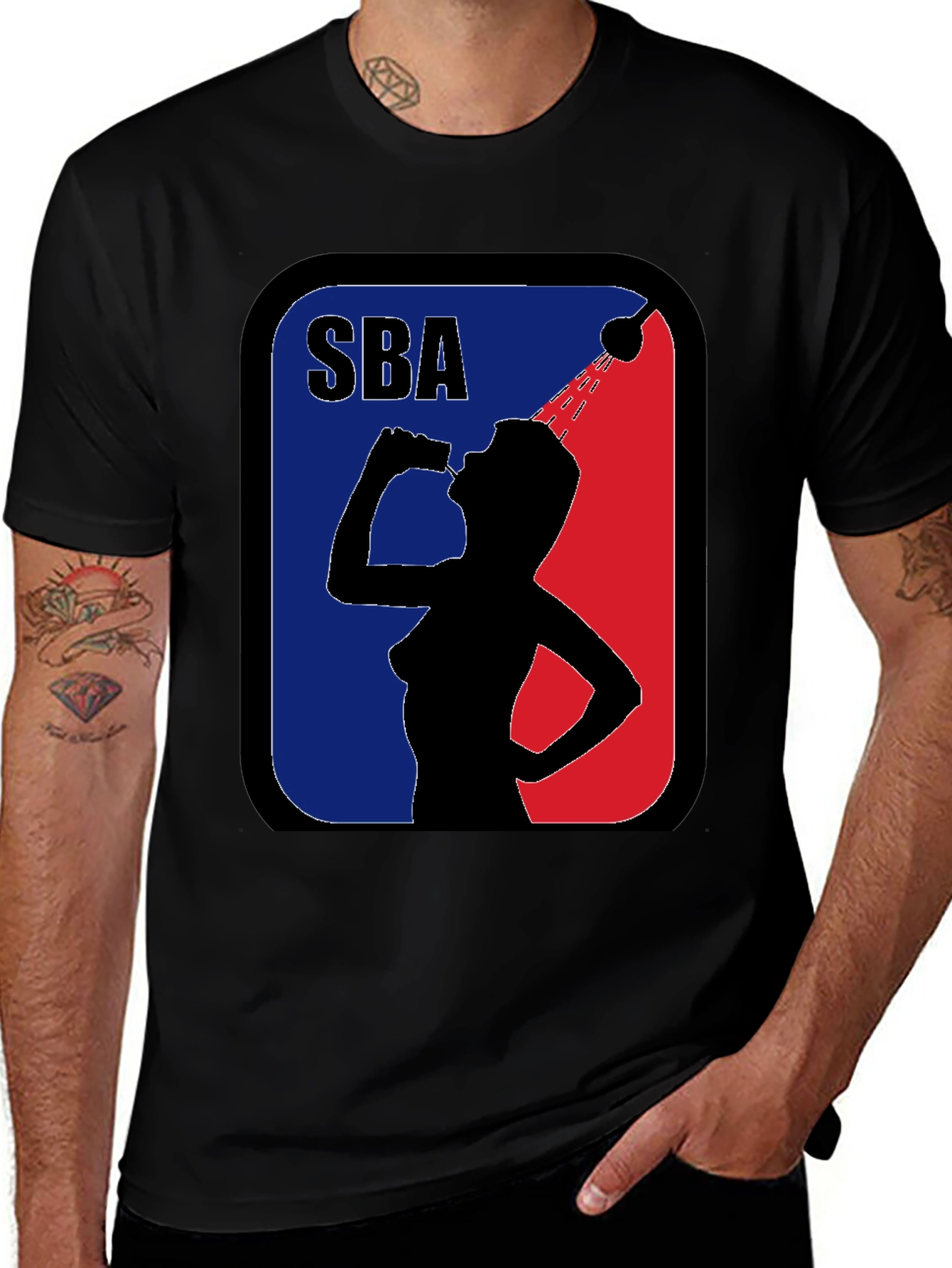 Variant 9 of SBA Funny Parody Black Graphic T-Shirt