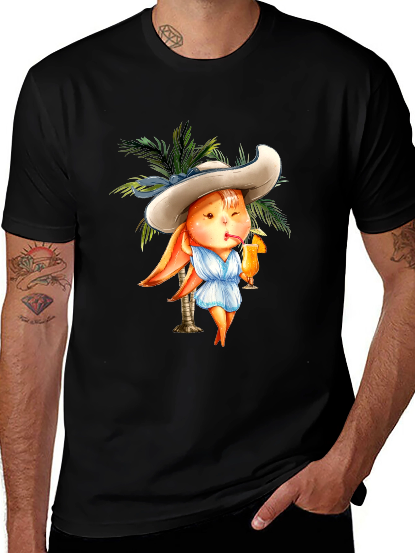 Variant 19 of Tropical Bunny T-Shirt - Summer Vacation Vibes