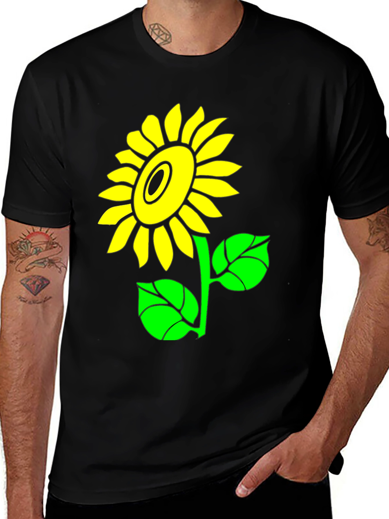 Variant 22 of Sunflower Graphic Print Black T-Shirt