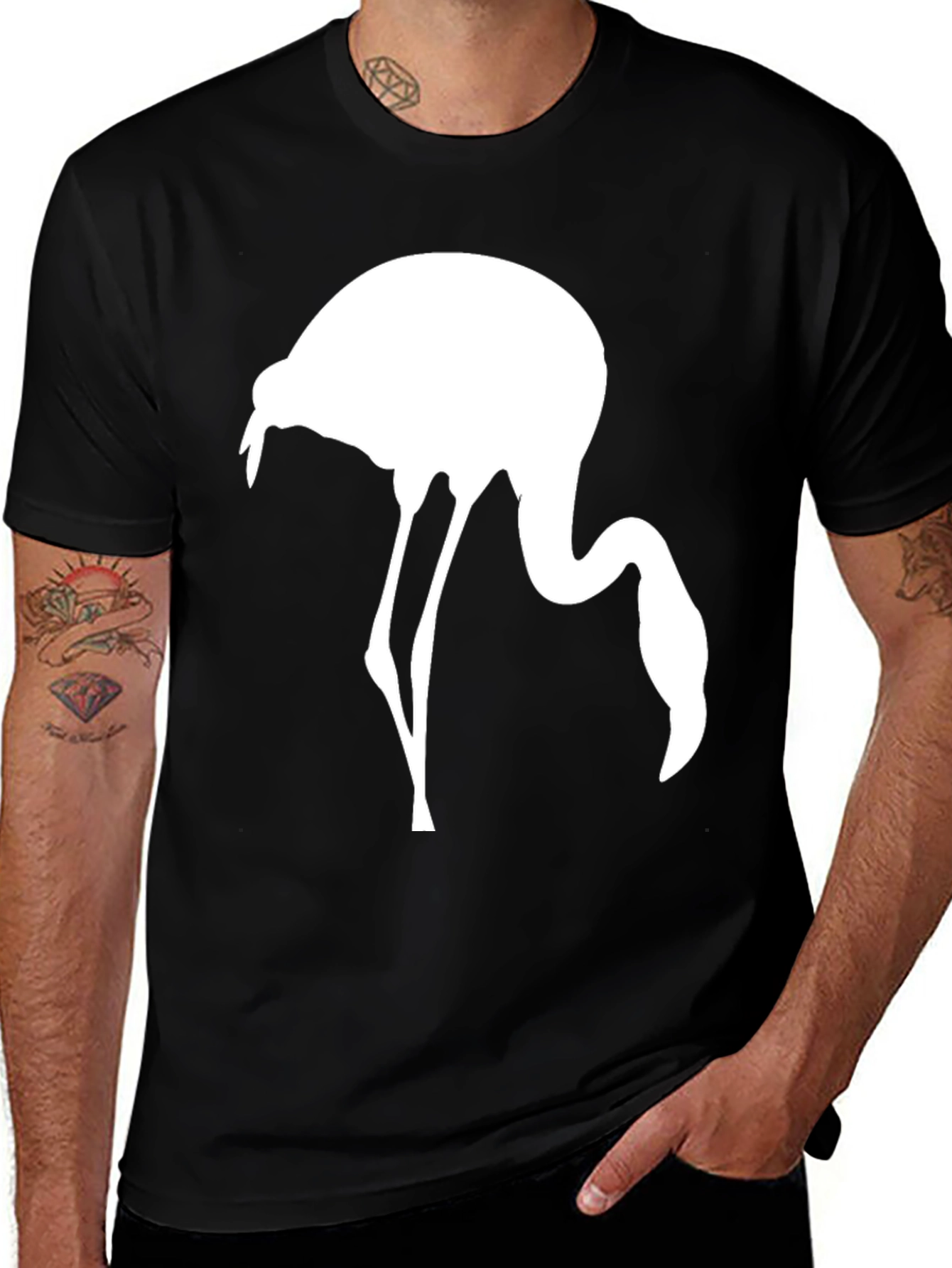 Variant 4 of Black Flamingo Graphic Tee - Casual Style