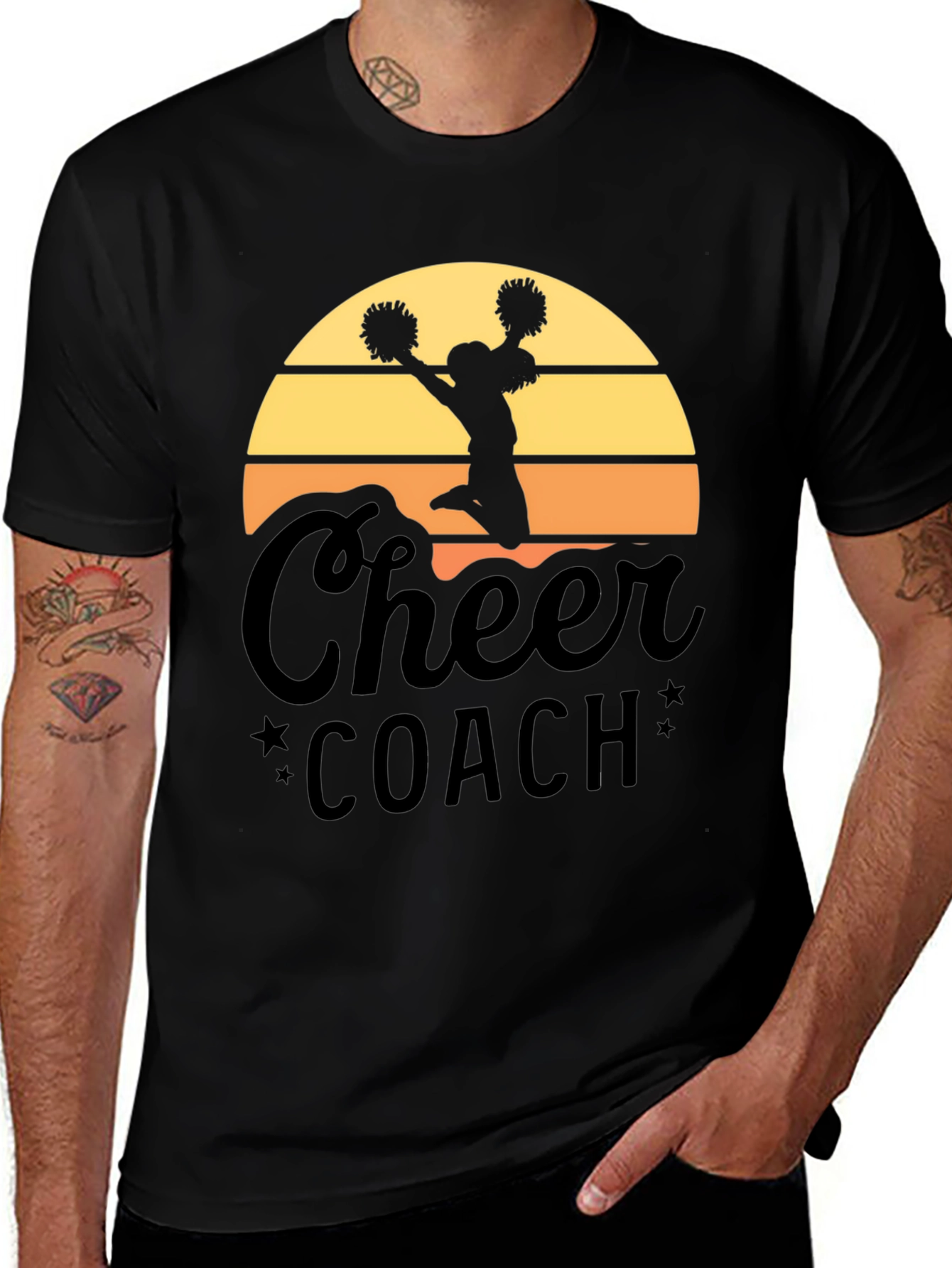 Cheer Coach T-Shirt - Sunset Design