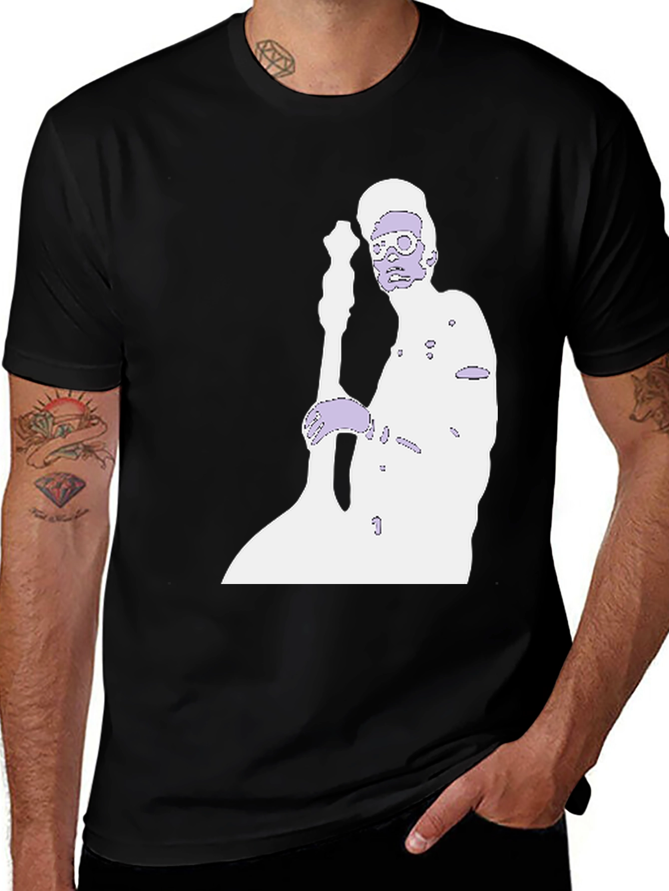 Black Retro Style Musician Graphic Tee main image