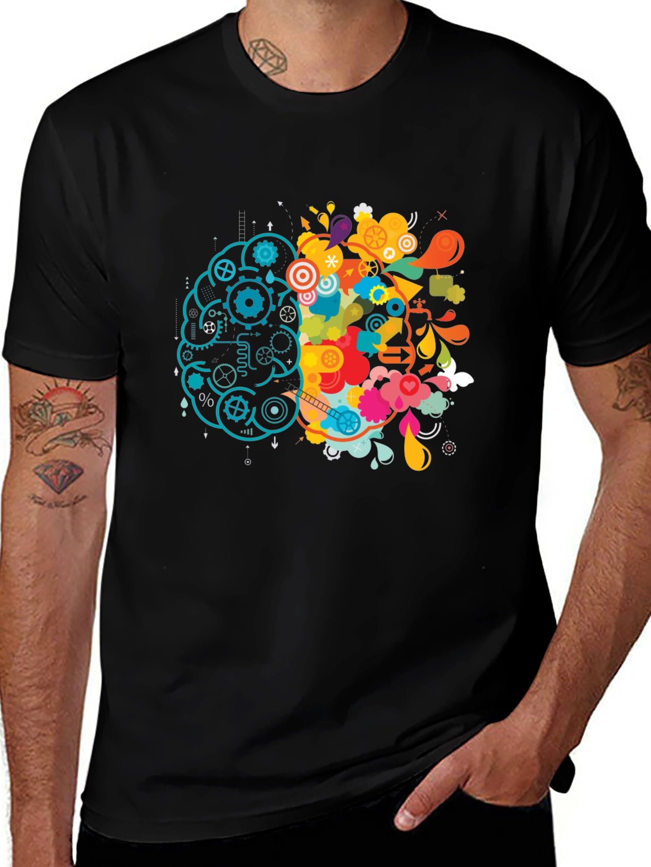 Variant 12 of Brain Divided T-Shirt - Logic & Creativity