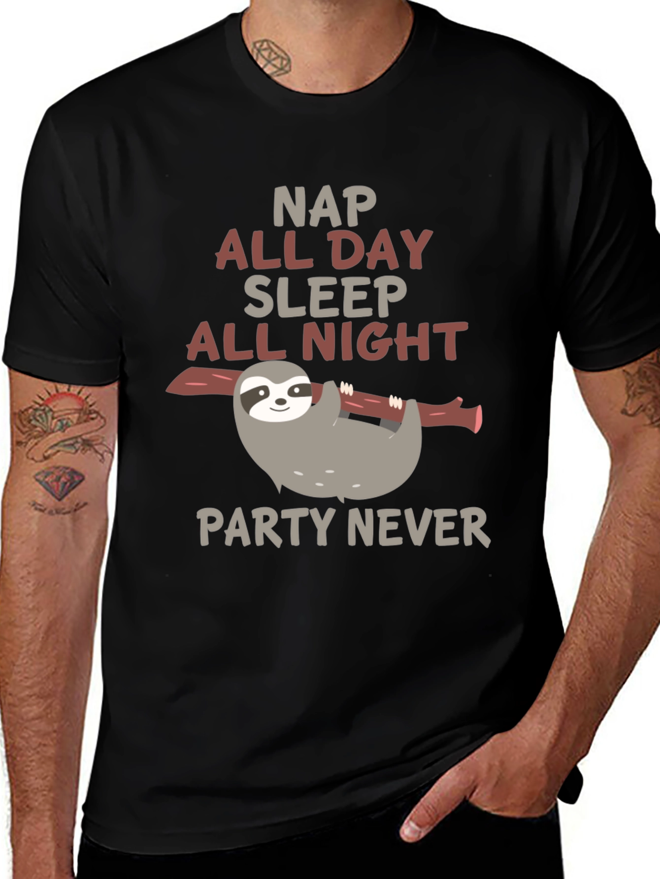 Variant 13 of Nap All Day Sloth Tee - Sleepy Lazy Mode Shirt