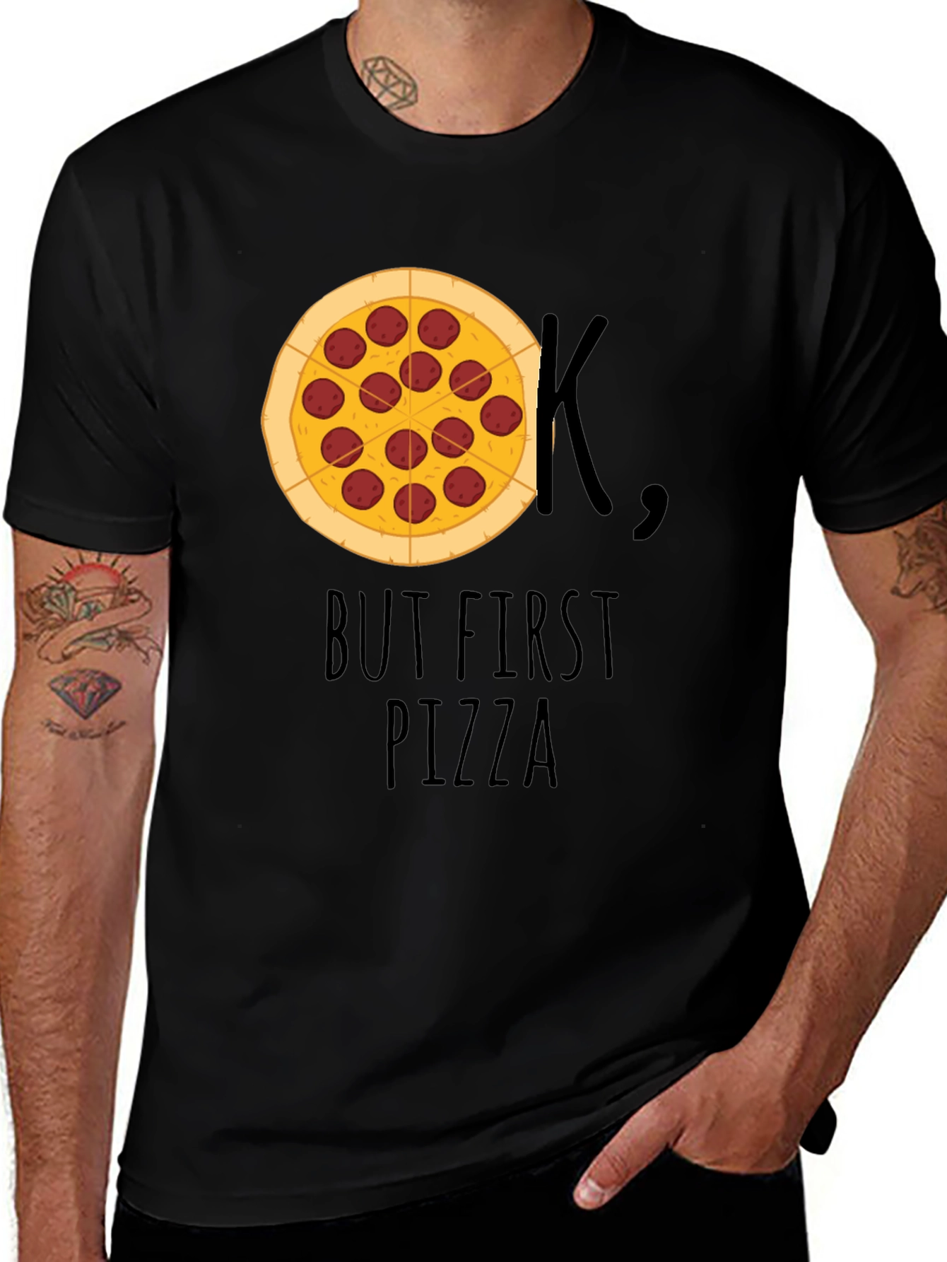 Variant 28 of But First Pizza T-Shirt - Funny Foodie Tee