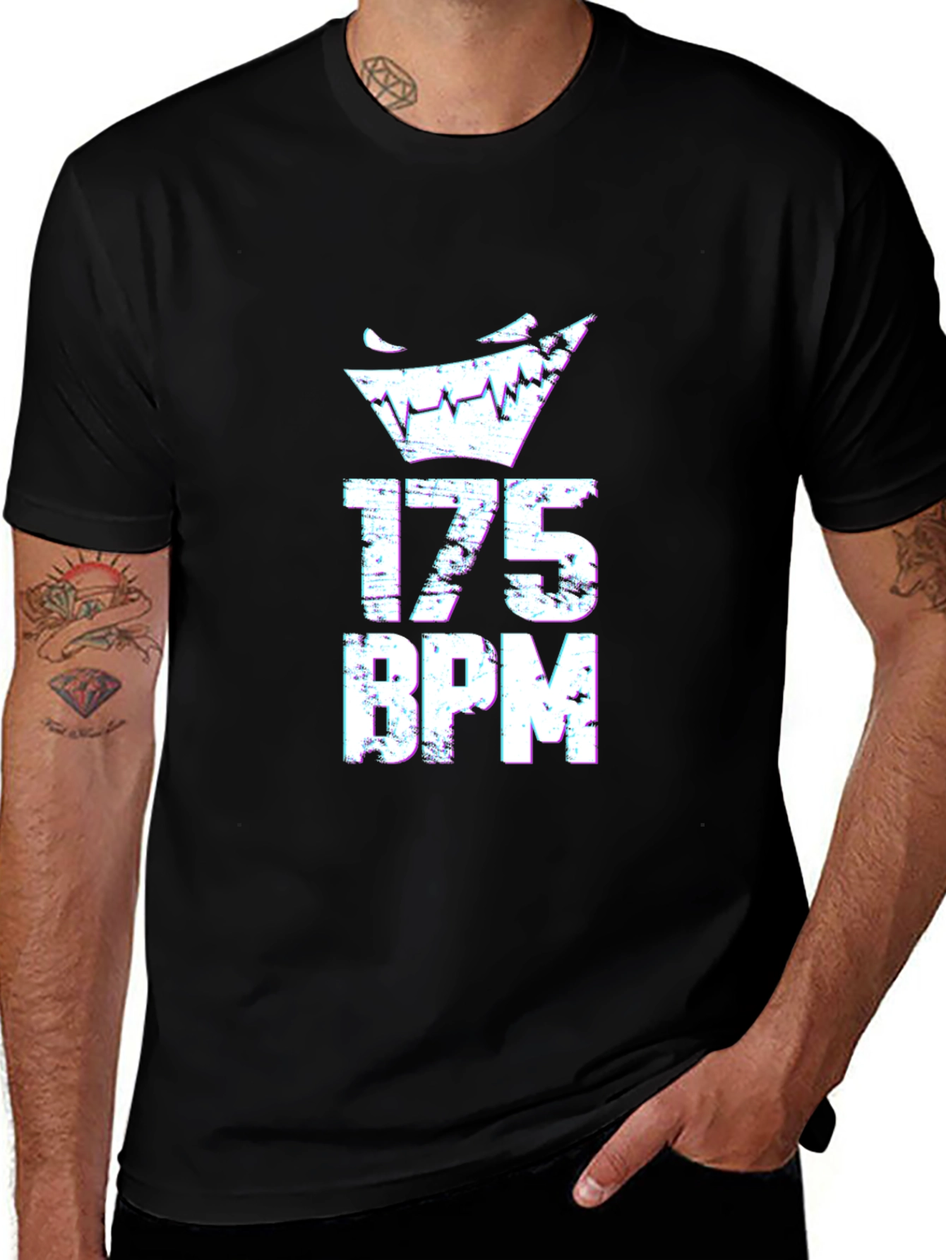 Variant 18 of 175 BPM Graphic Tee - Drum and Bass Rave Style