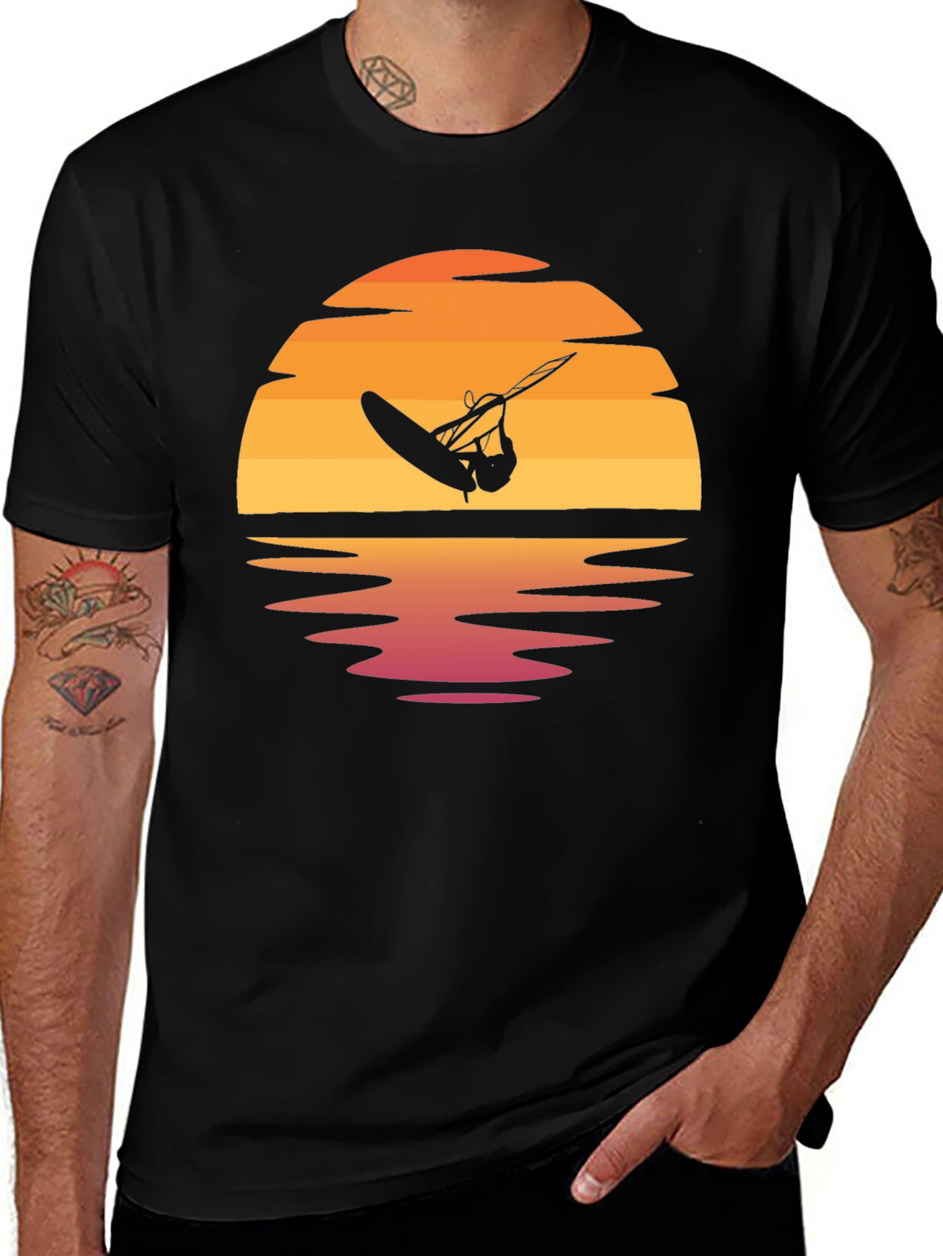 Sunset Windsurfer Graphic T-Shirt