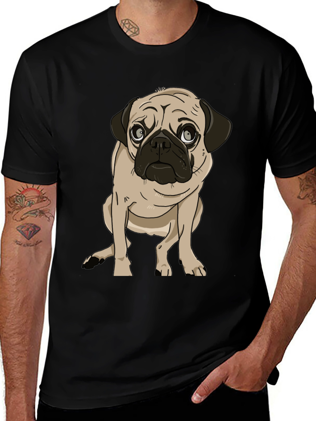 Variant 23 of Pug Dog Graphic Print Men's T-Shirt
