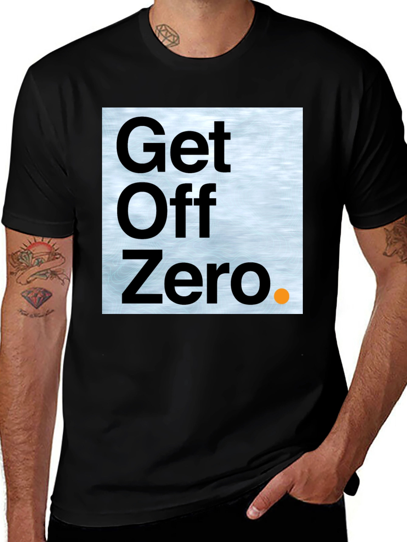 Variant 20 of Get Off Zero Graphic Tee - Black Cotton T-Shirt