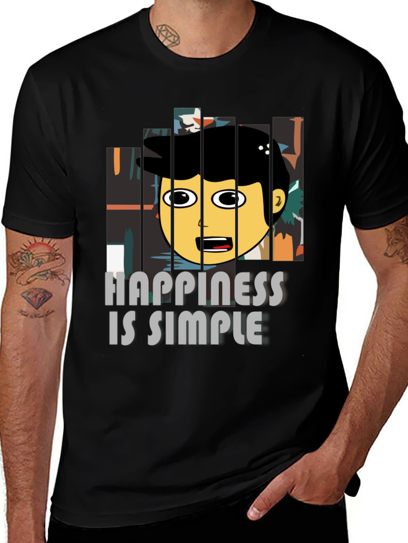 Variant 30 of Happiness is Simple Graphic T-Shirt