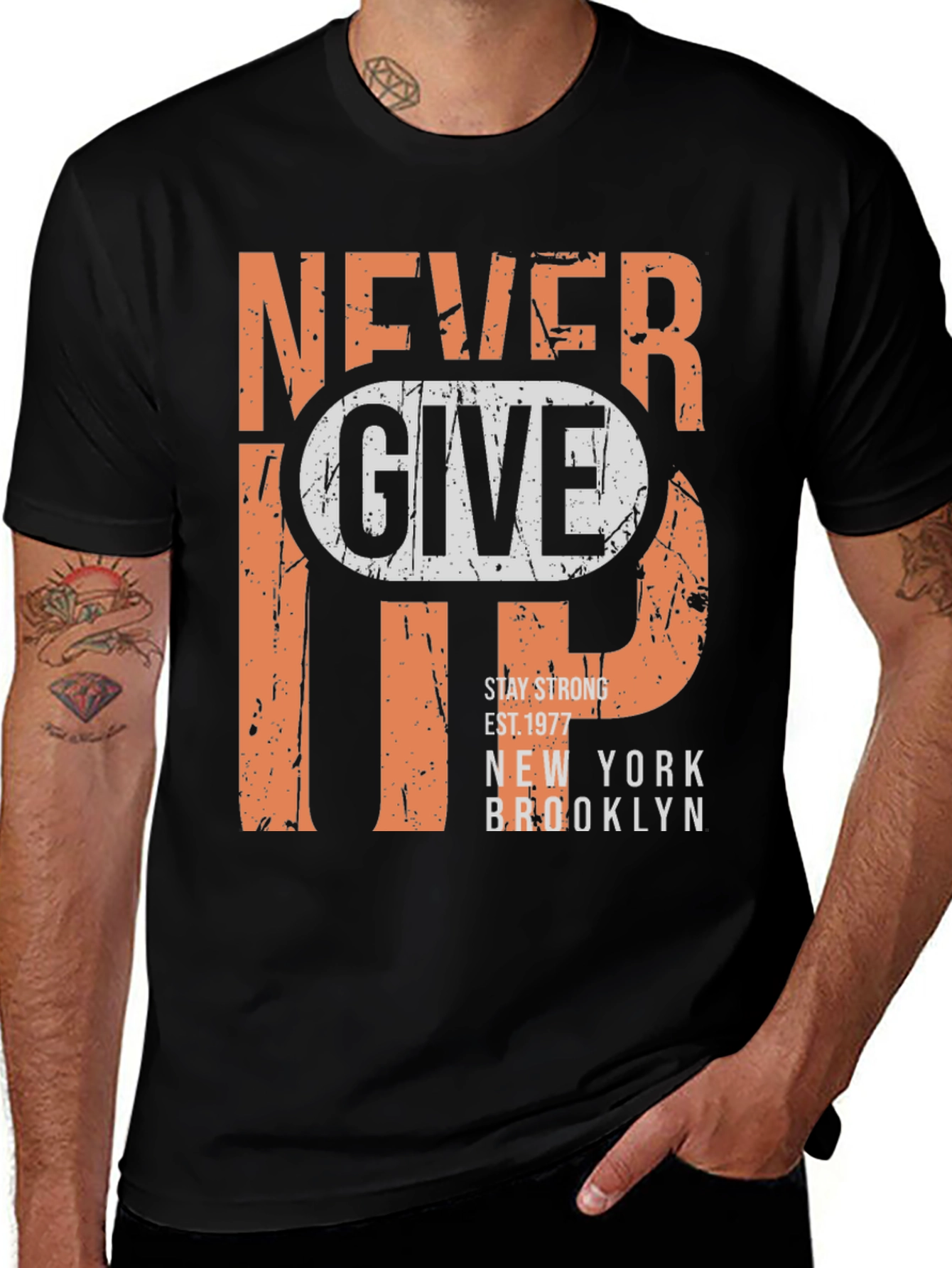 Variant 28 of Never Give Up Graphic Tee - Men's T-Shirt