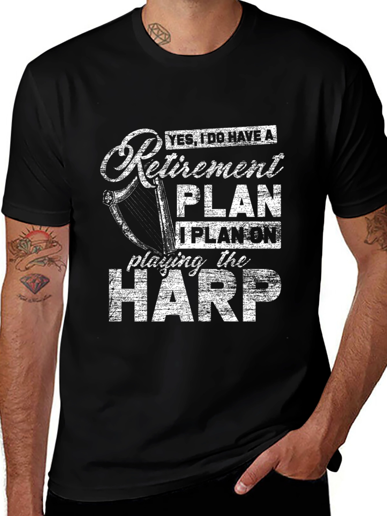 Variant 26 of Retirement Plan Harp T-Shirt - Musician Gift