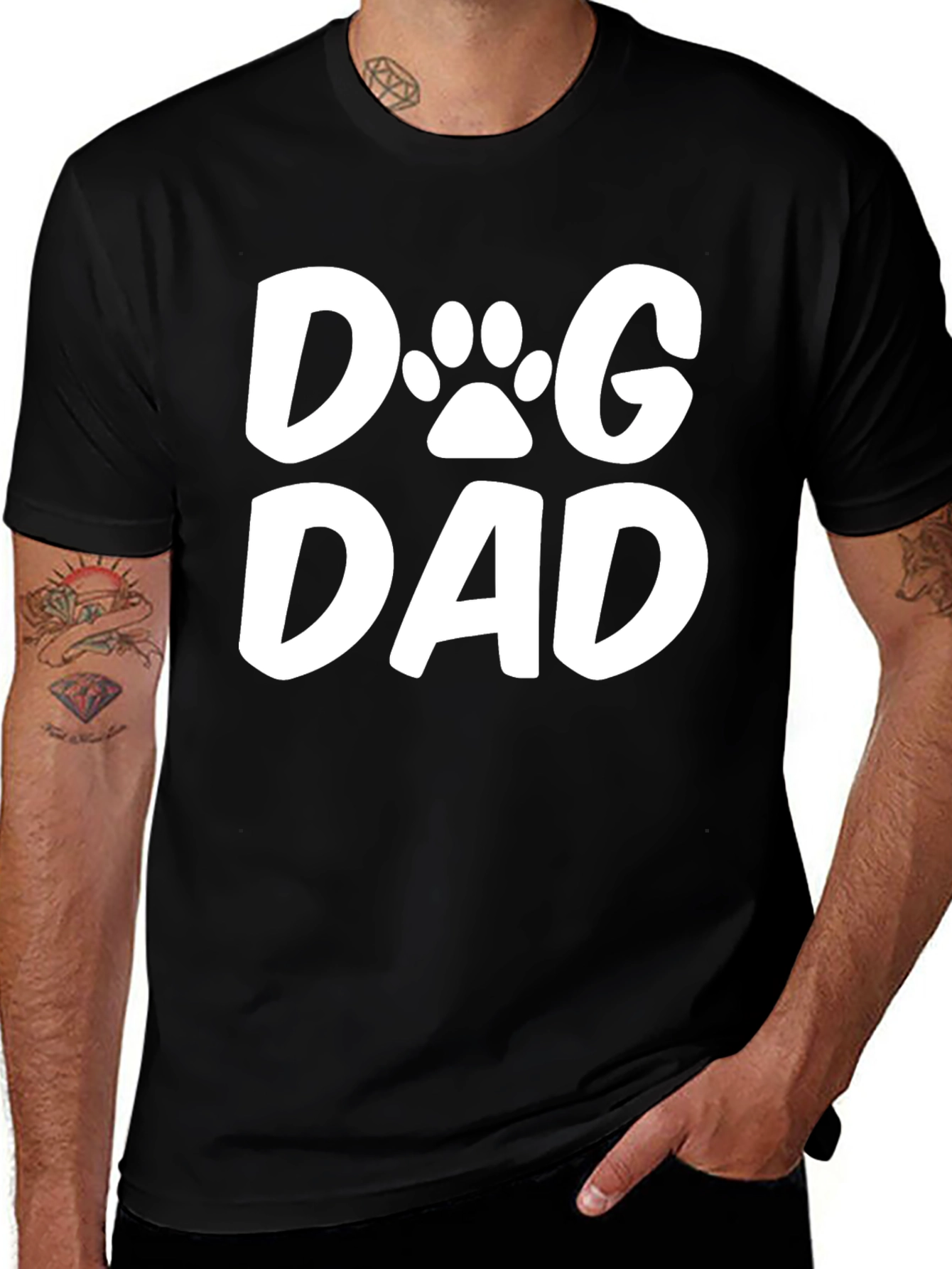 Dog Dad T-Shirt - Black Cotton Blend Tee