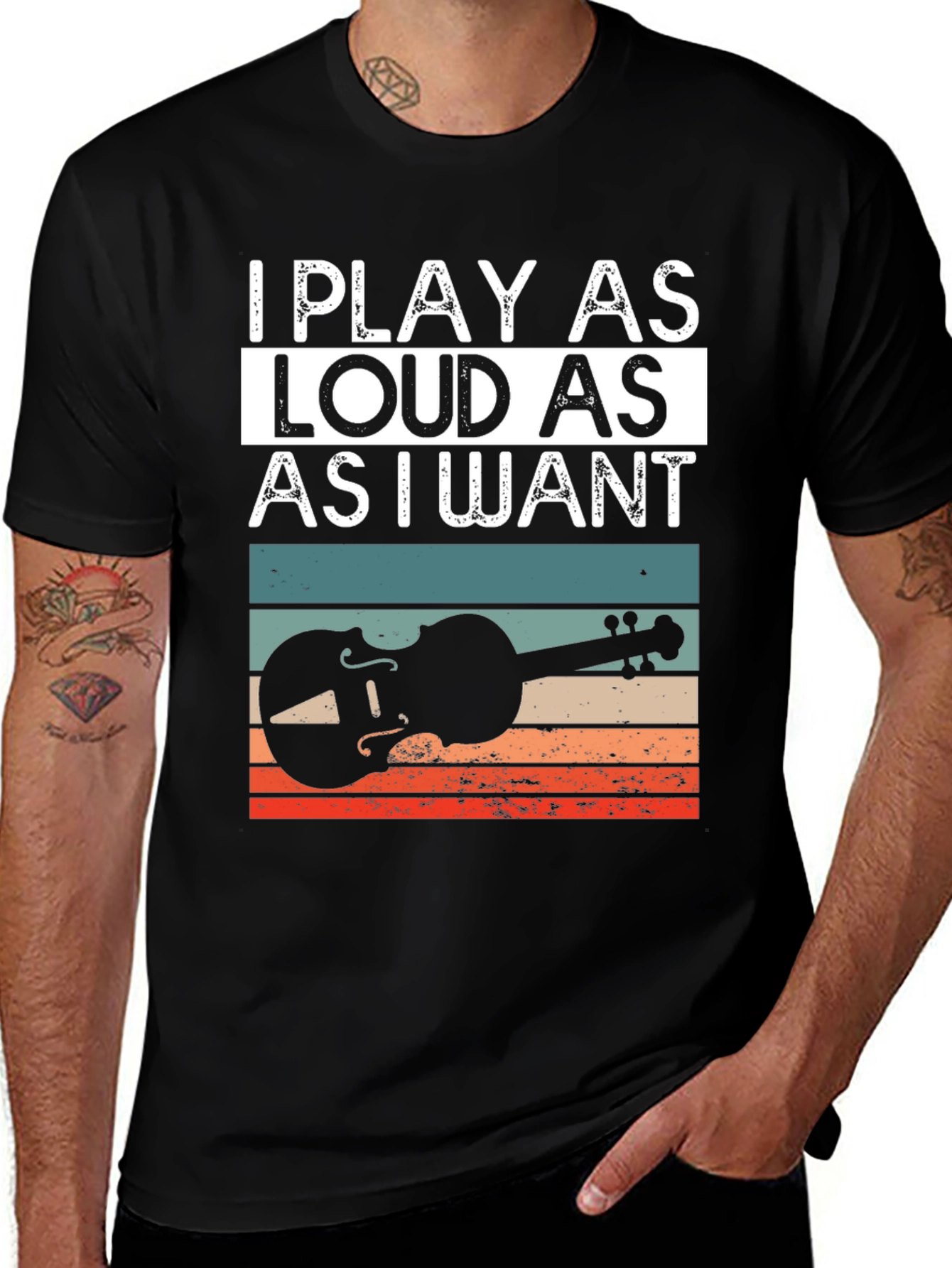 Variant 17 of I Play As Loud As I Want Black T-Shirt 