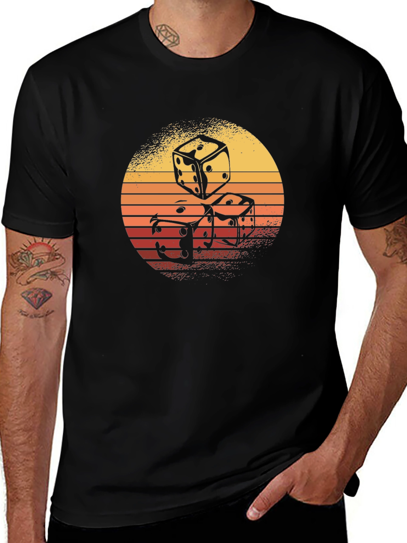 Variant 30 of Retro Dice Graphic T-Shirt - Cool Casino Style!