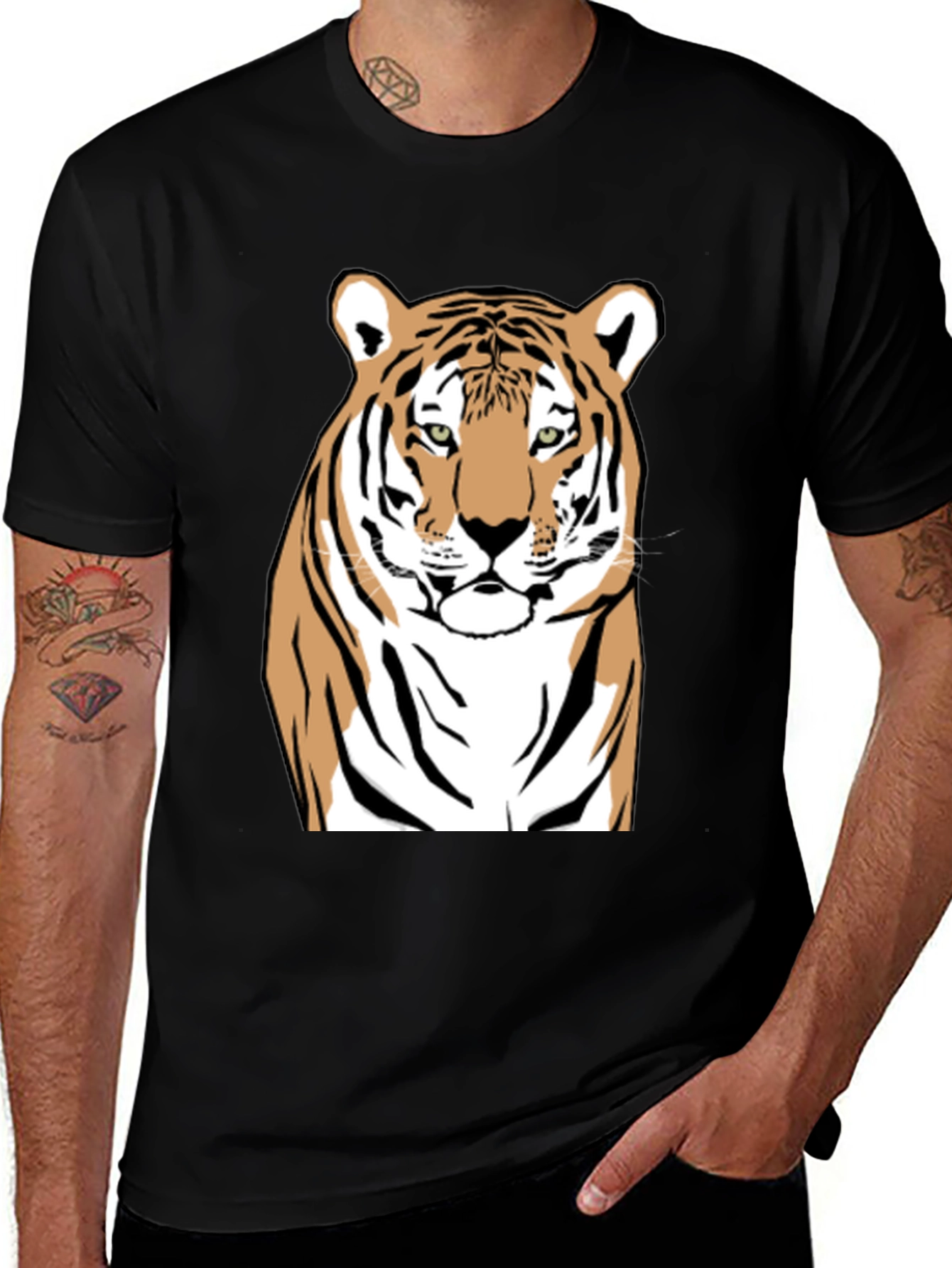 Variant 8 of Tiger Graphic Tee - Bold Animal Print T-Shirt