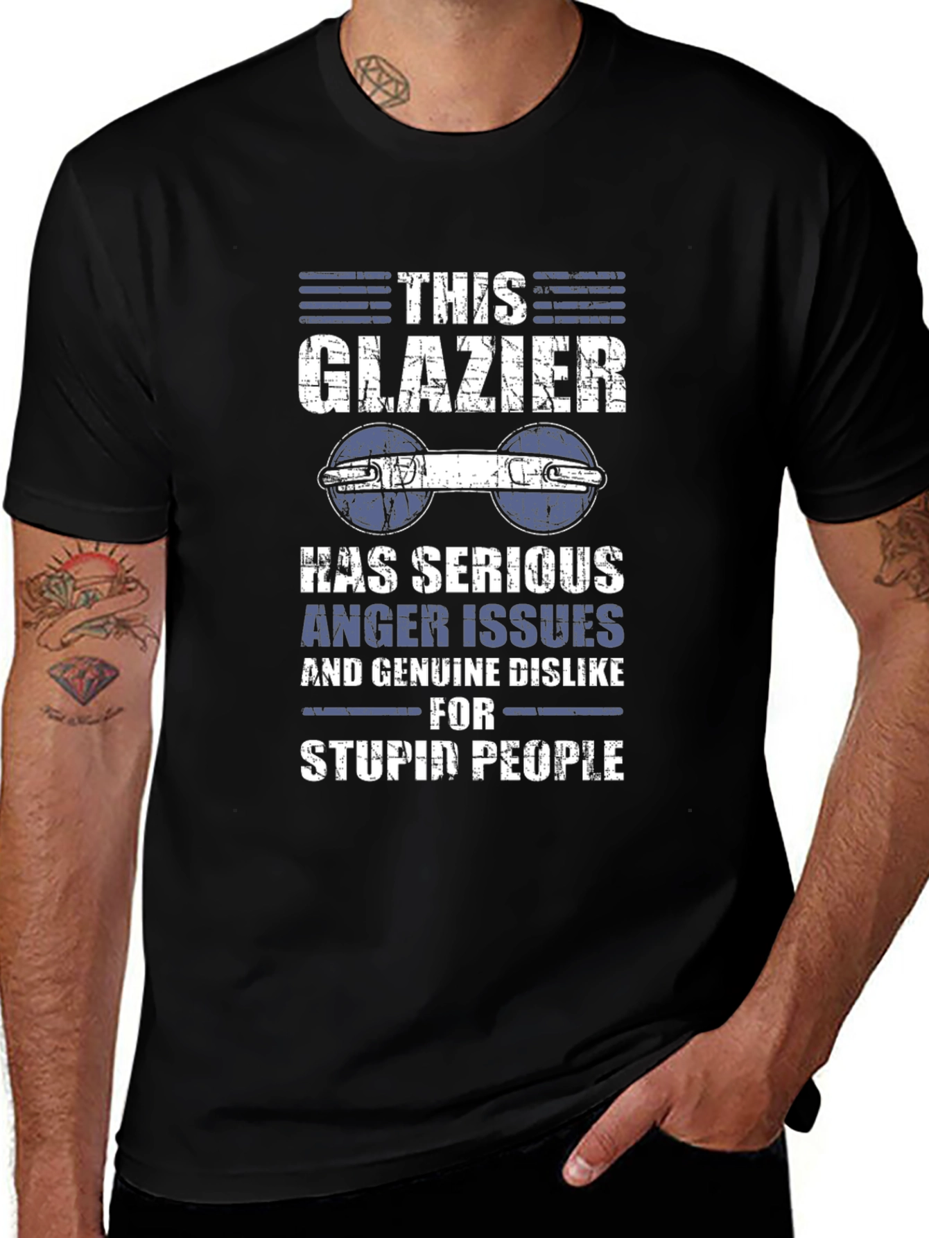 Variant 17 of This Glazier T-Shirt: Anger Issues, Stupid People