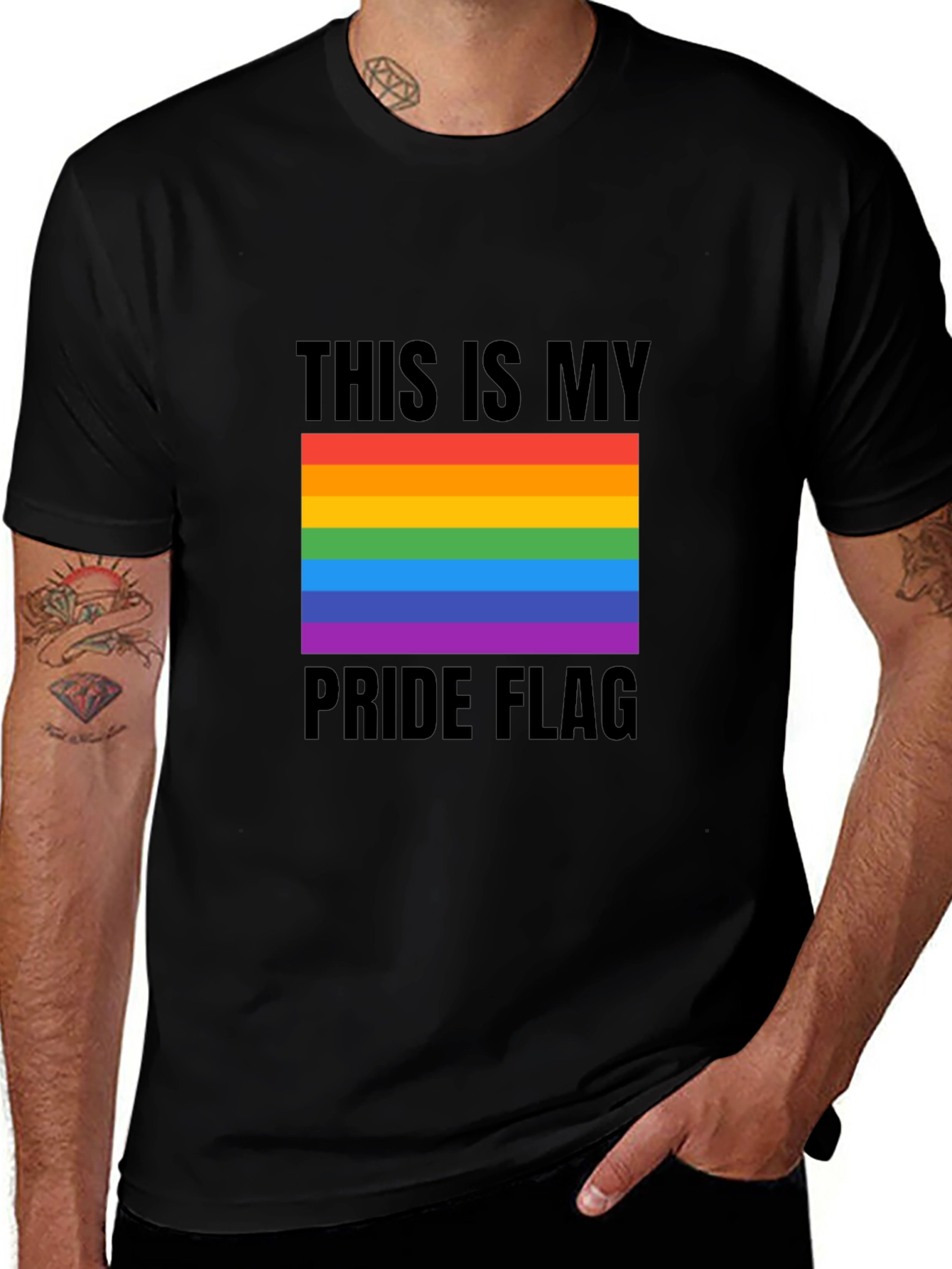 Variant 3 of Pride Flag Graphic Tee - Celebrate Diversity