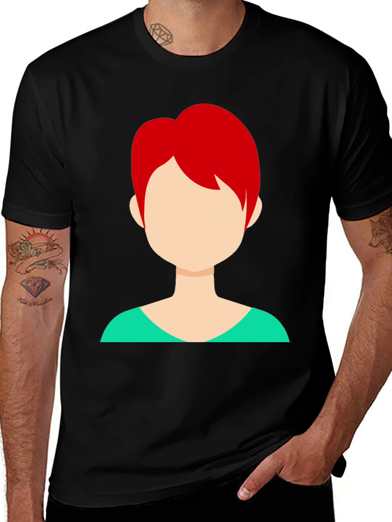Variant 14 of Trendy Tee: Faceless Redhead Graphic Shirt