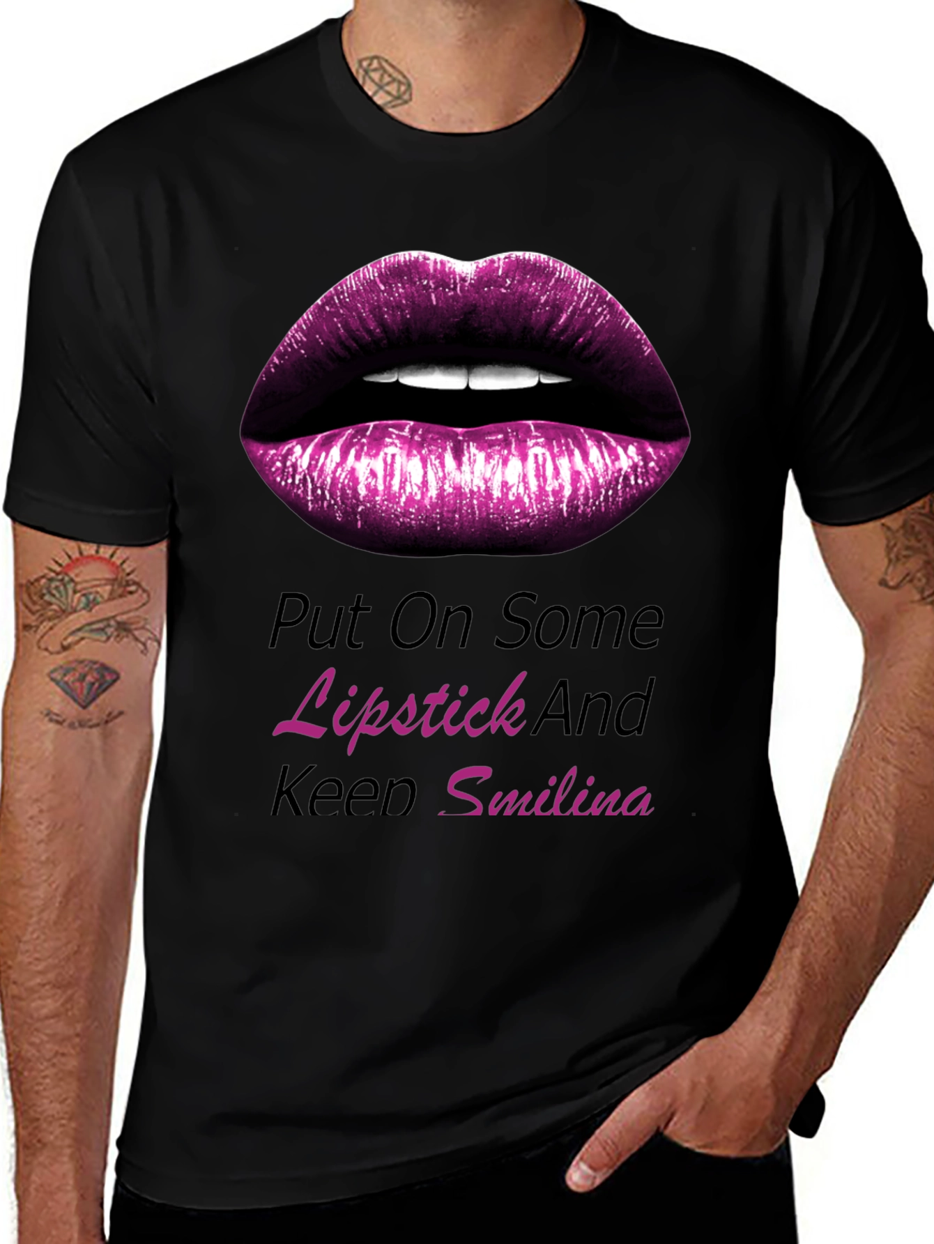 Variant 14 of Lips Graphic T-Shirt - Put On Some Lipstick
