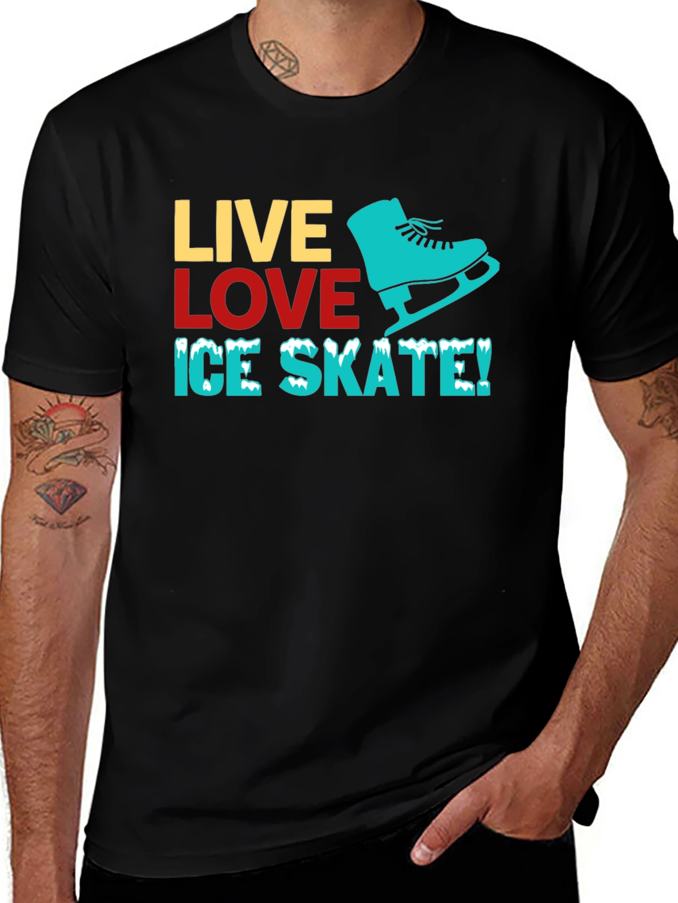 Variant 28 of Live Love Ice Skate T-Shirt