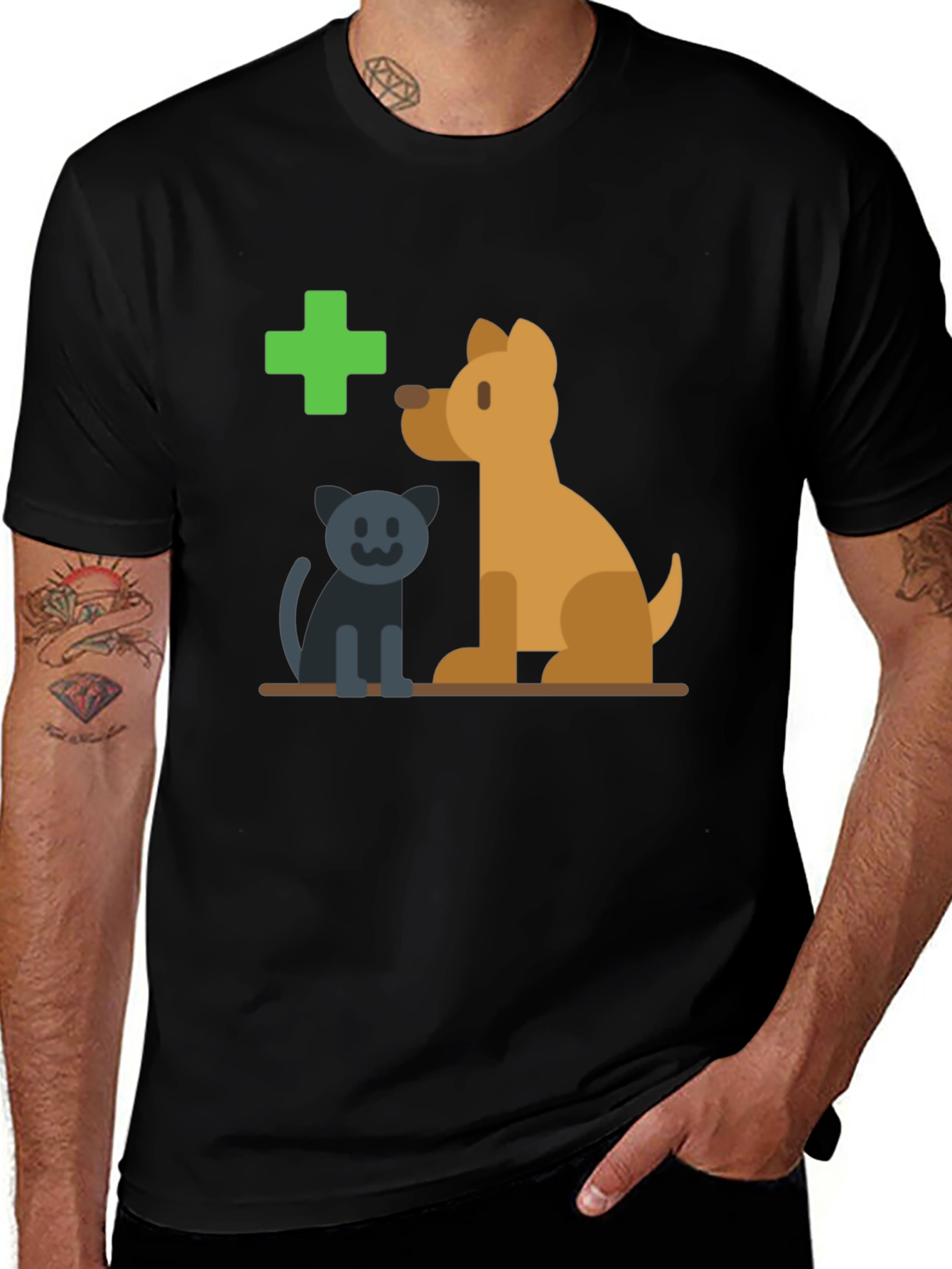 Vet Clinic Pet Graphic Tee - Black T-Shirt