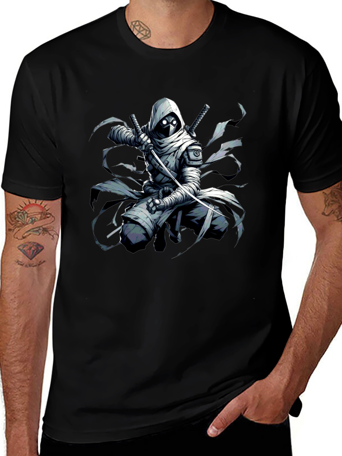 Variant 30 of Urban Ninja Graphic Tee - Men's Black T-Shirt