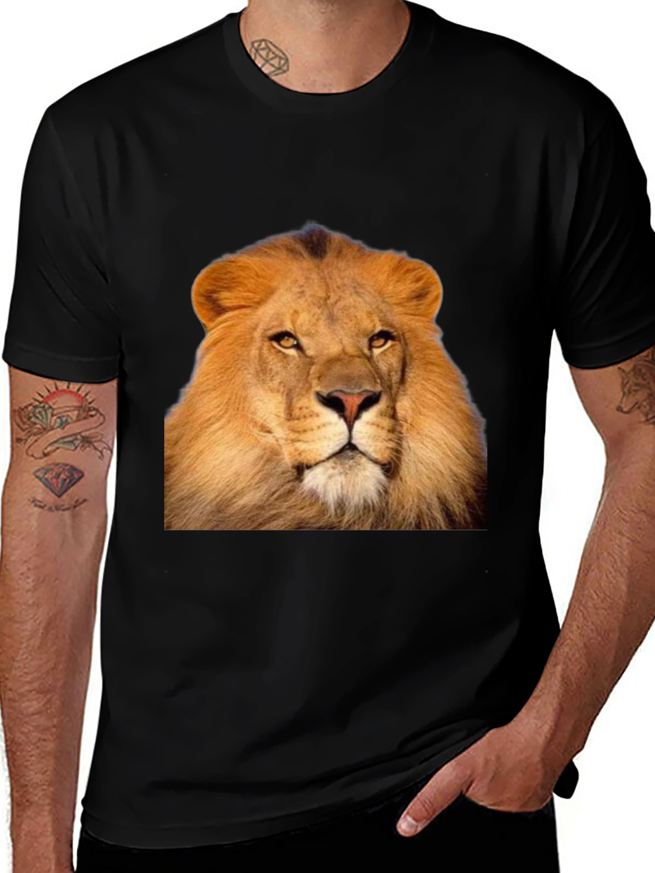 Variant 25 of Lion Graphic Black T-Shirt