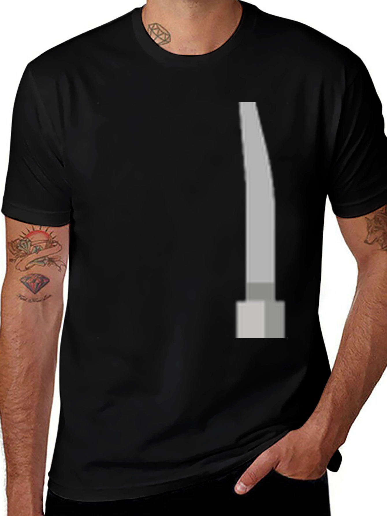 Variant 24 of Modern Grey Pillar Design Black T-Shirt