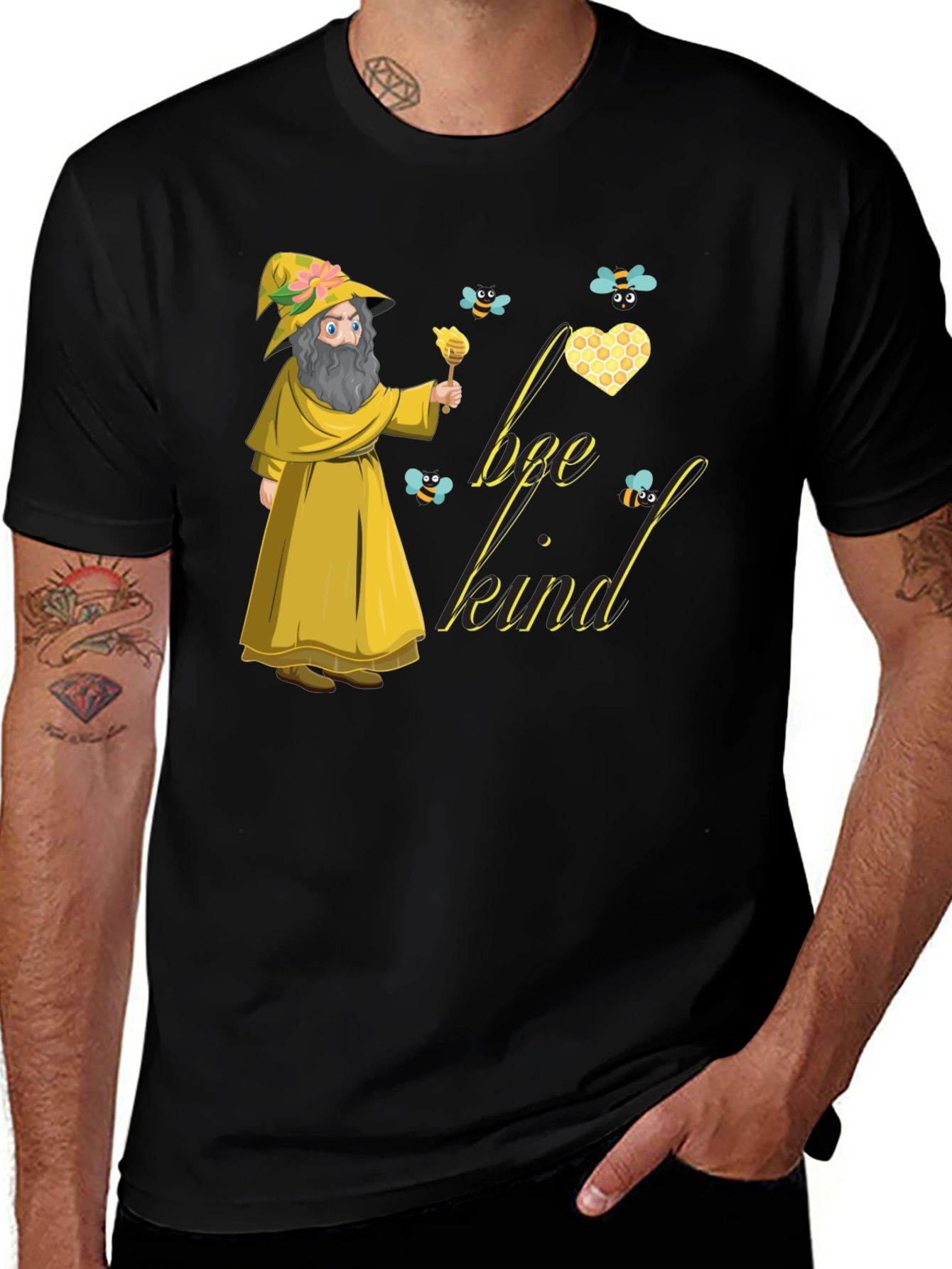 Variant 17 of Bee Kind Wizard T-Shirt - Unisex Cotton Tee