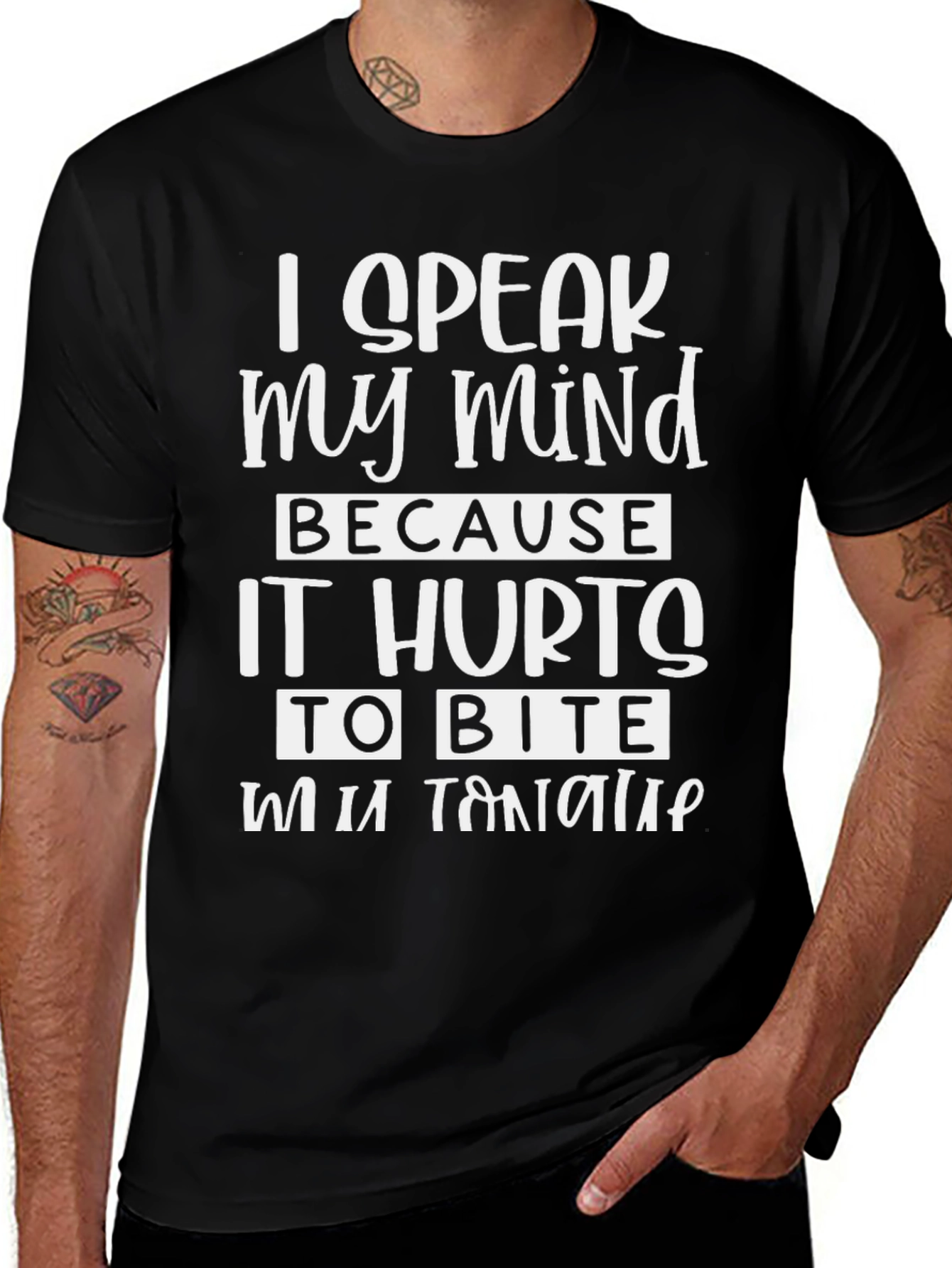 Variant 5 of Speak My Mind Black Graphic T-Shirt