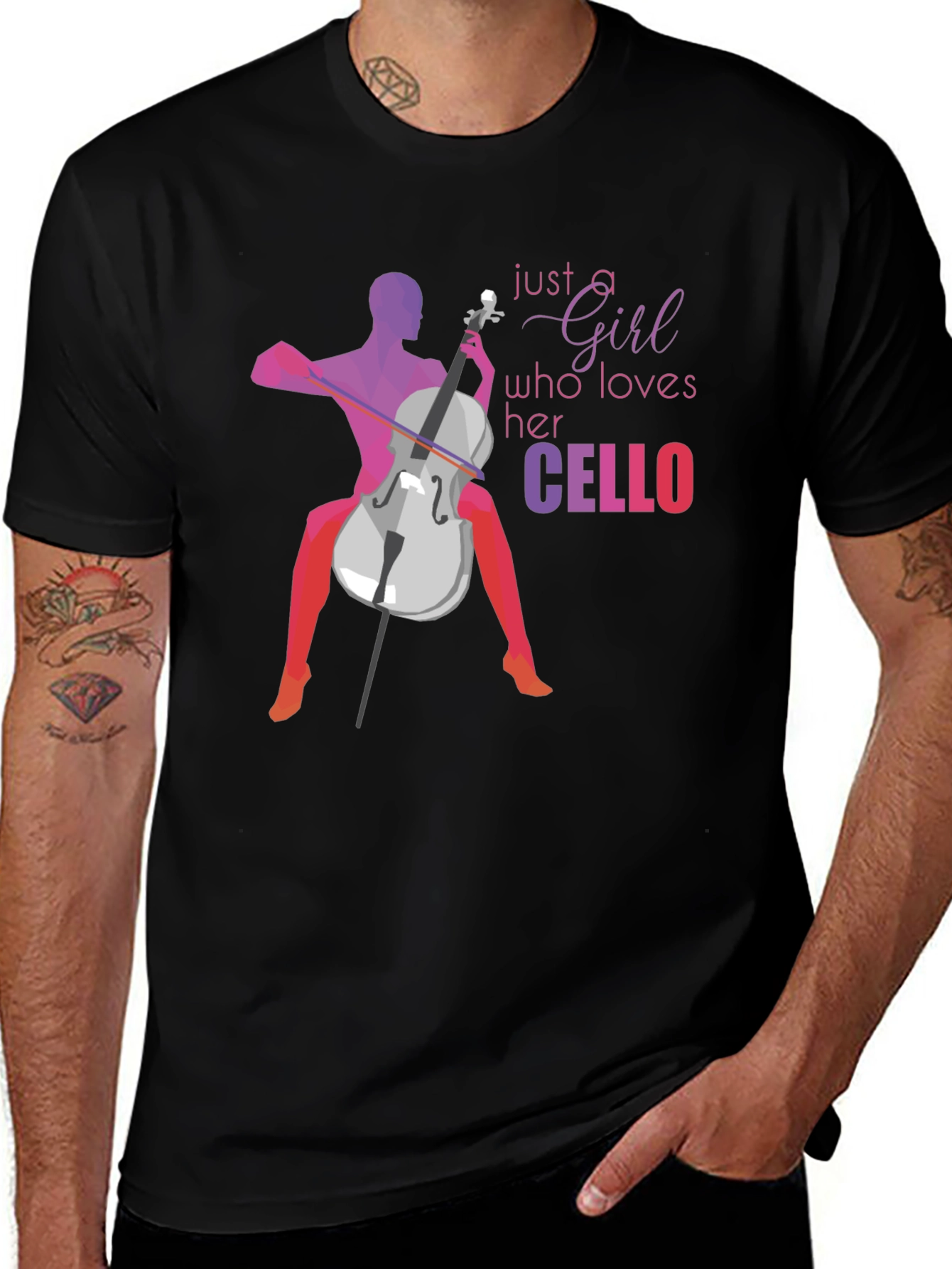 Cello Lover Graphic Tee - Just a Girl Who Loves Her Cello