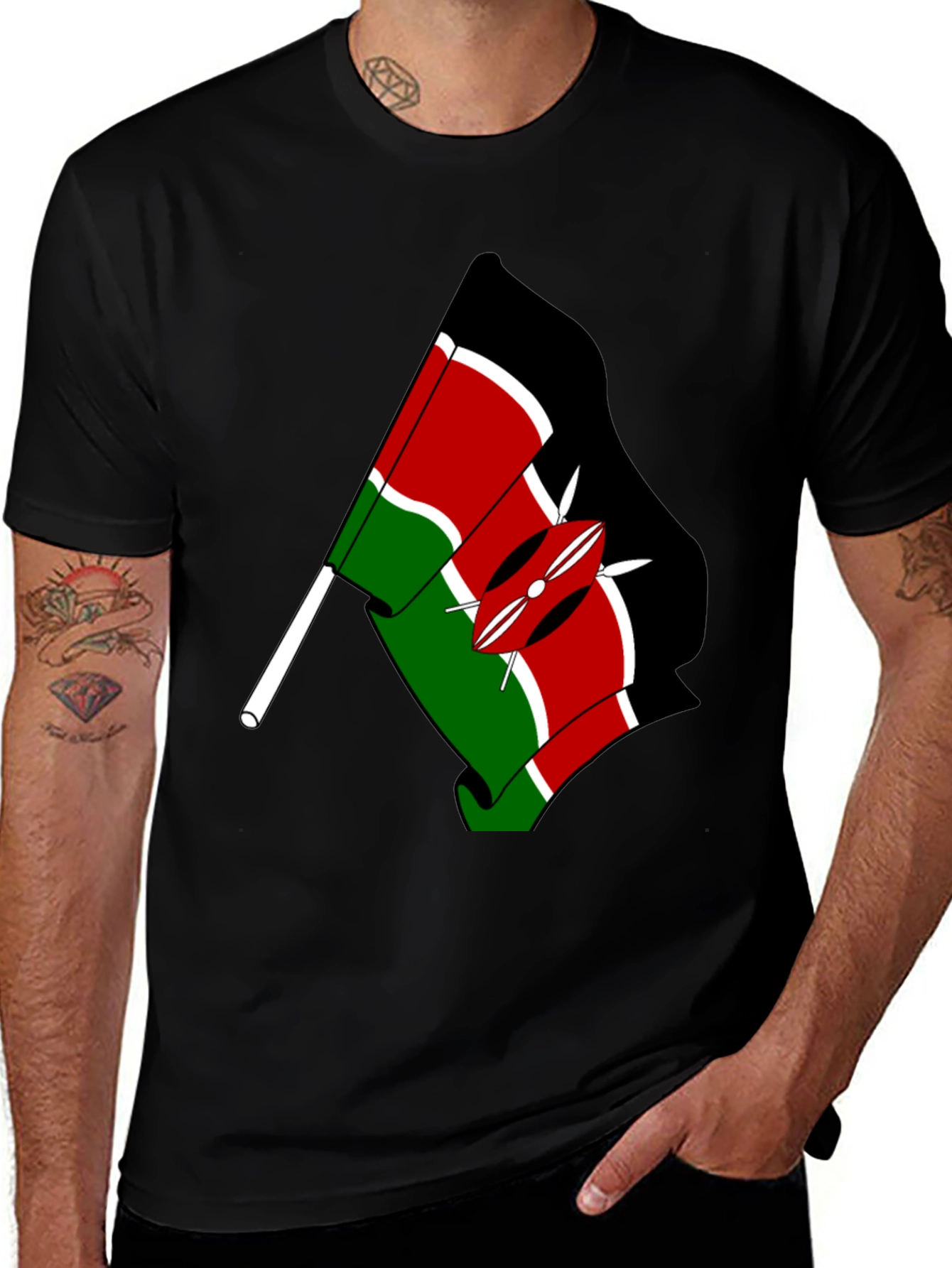 Kenya Flag Graphic Print T-Shirt