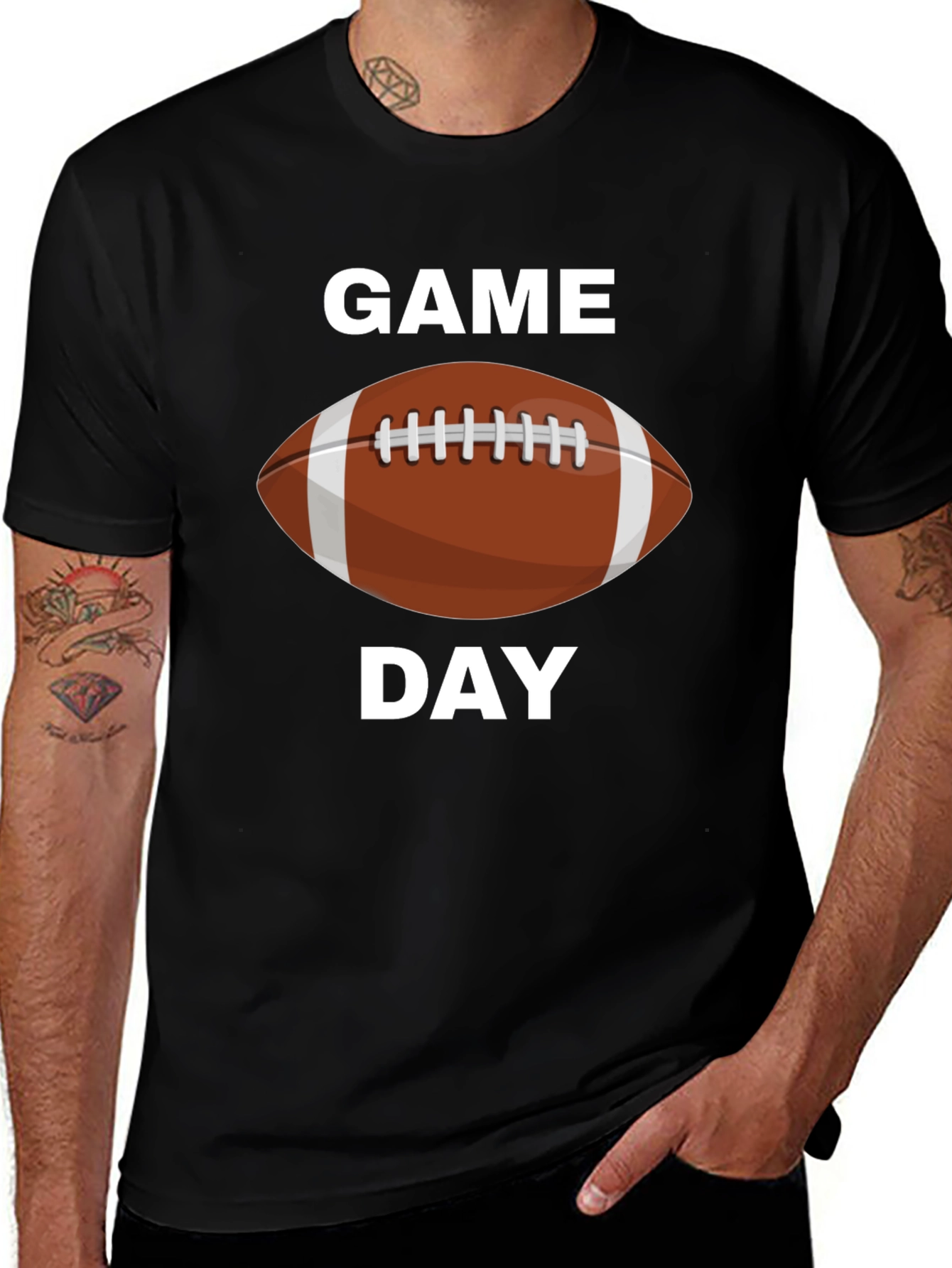 Variant 13 of Game Day Football Graphic Tee - Black