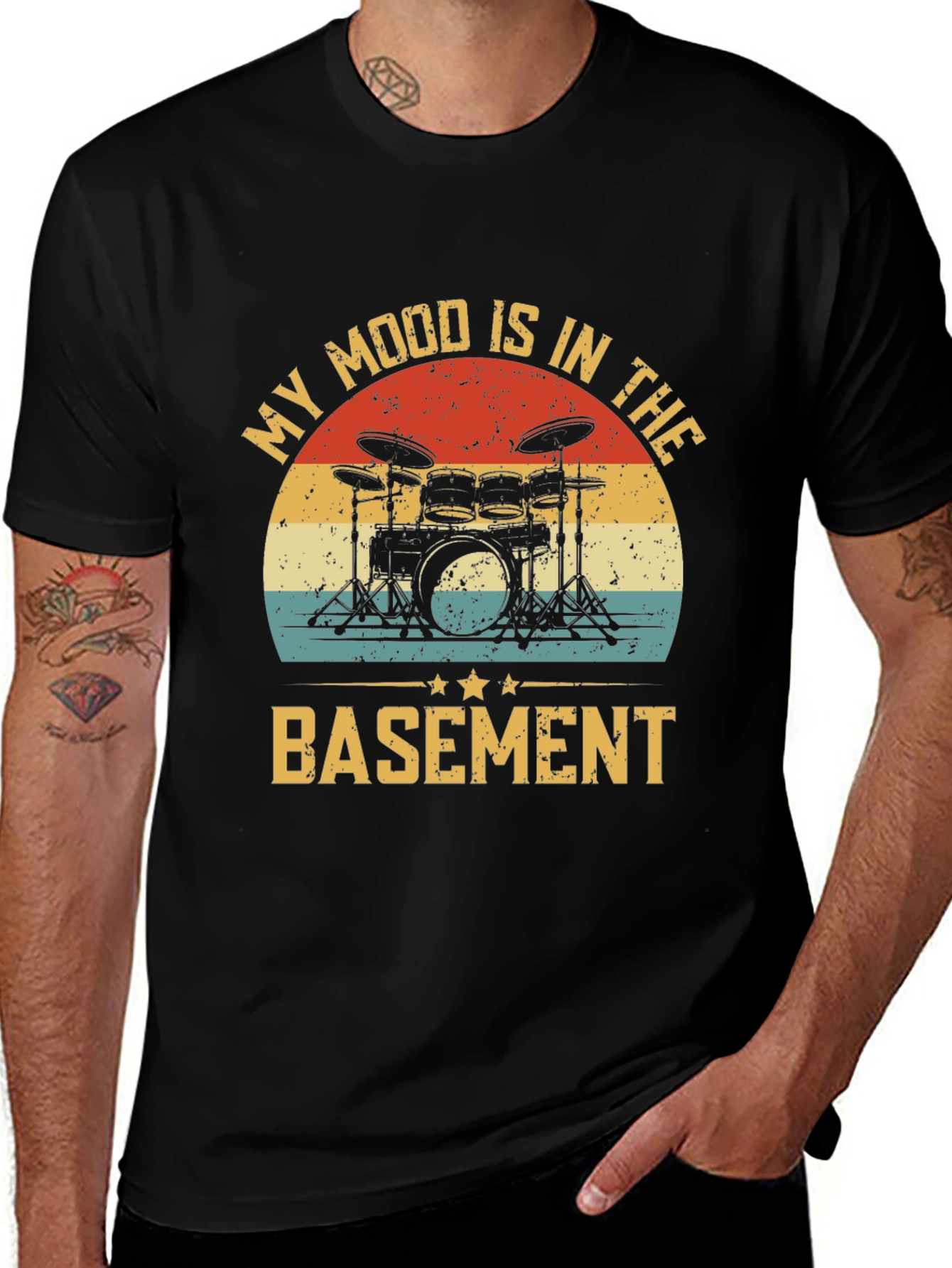 Variant 8 of My Mood Is In The Basement Drummer T-Shirt