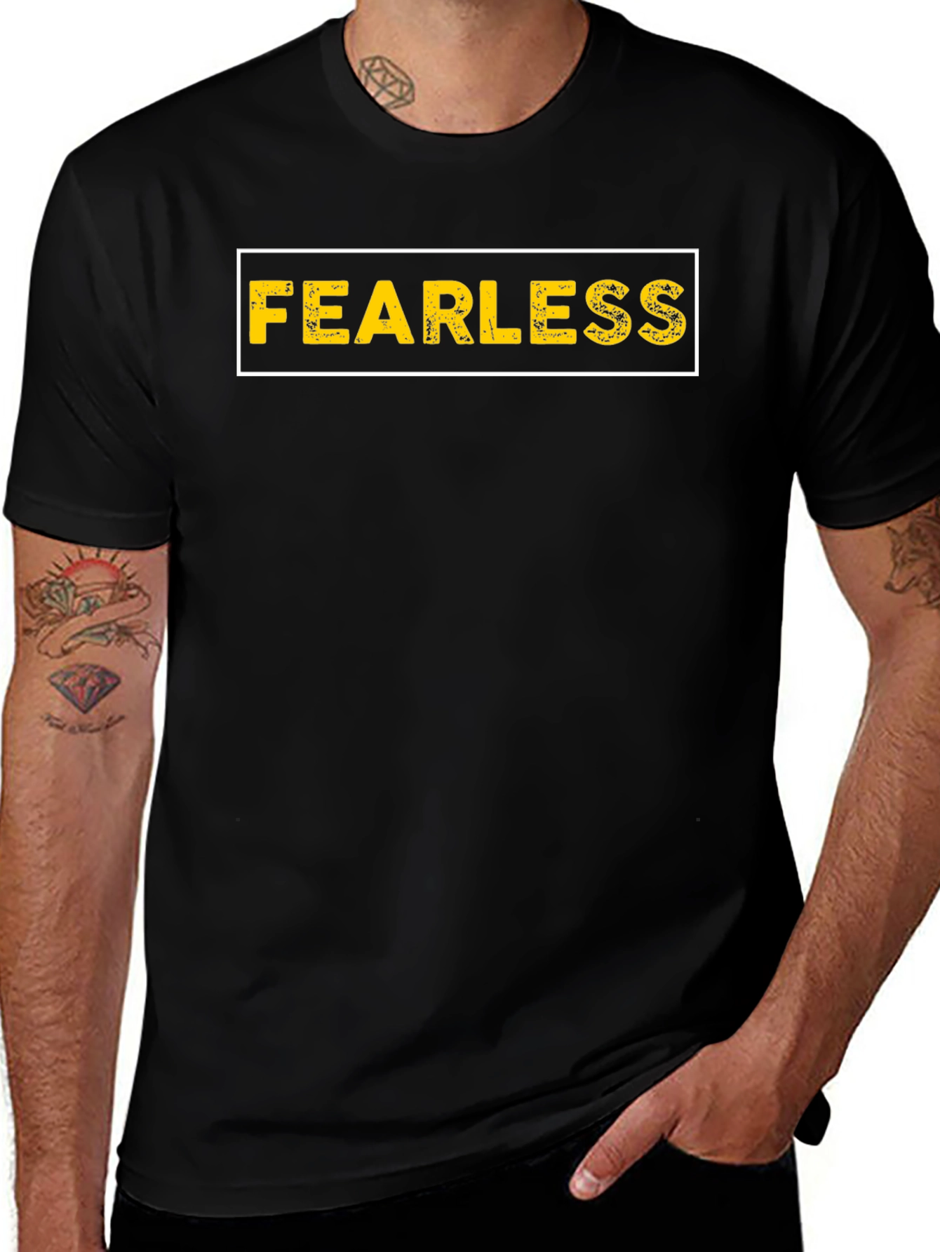 Variant 16 of Fearless Graphic Tee - Men's Black T-Shirt