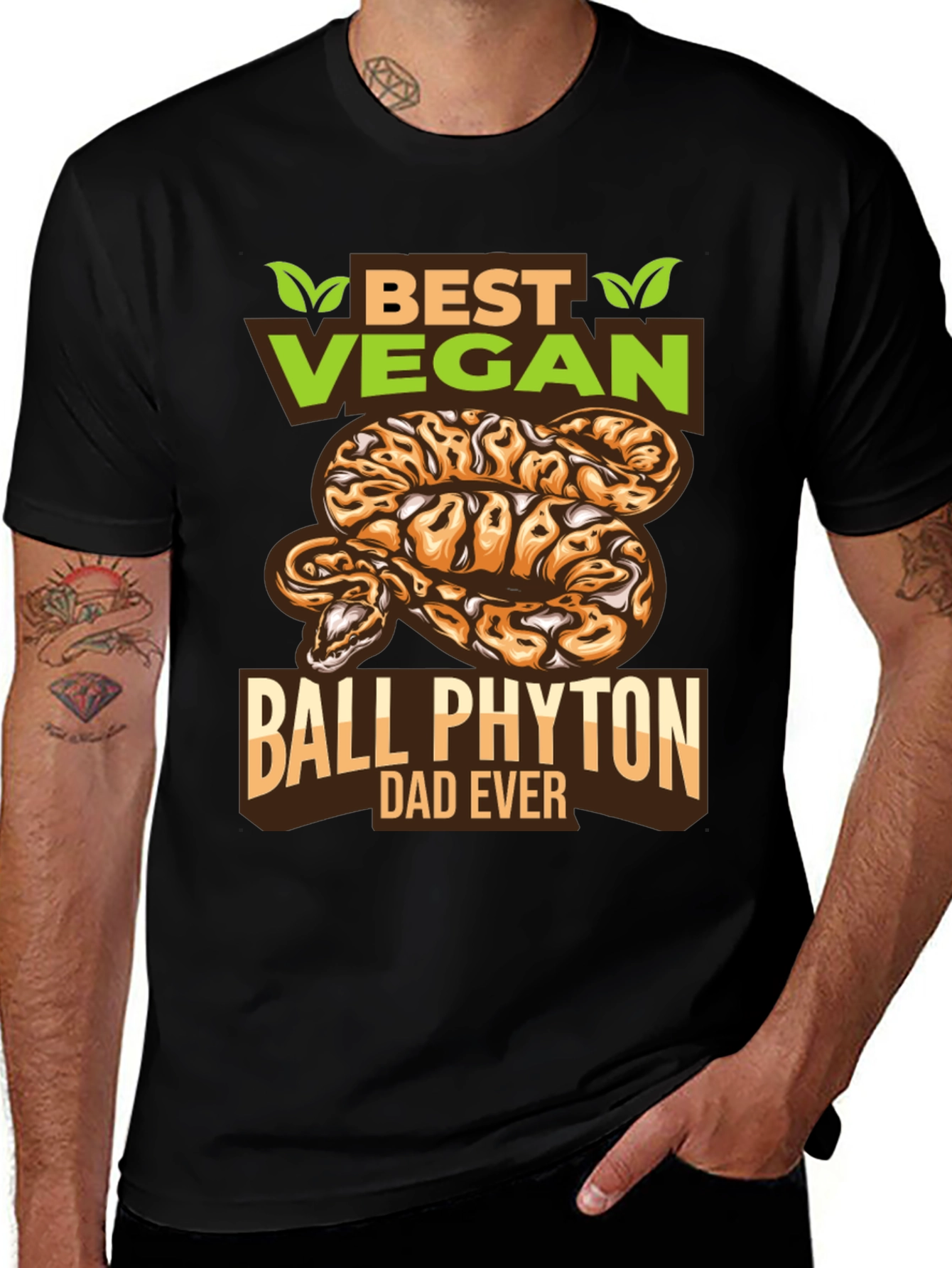 Variant 17 of Vegan Ball Python Dad Ever Graphic T-Shirt