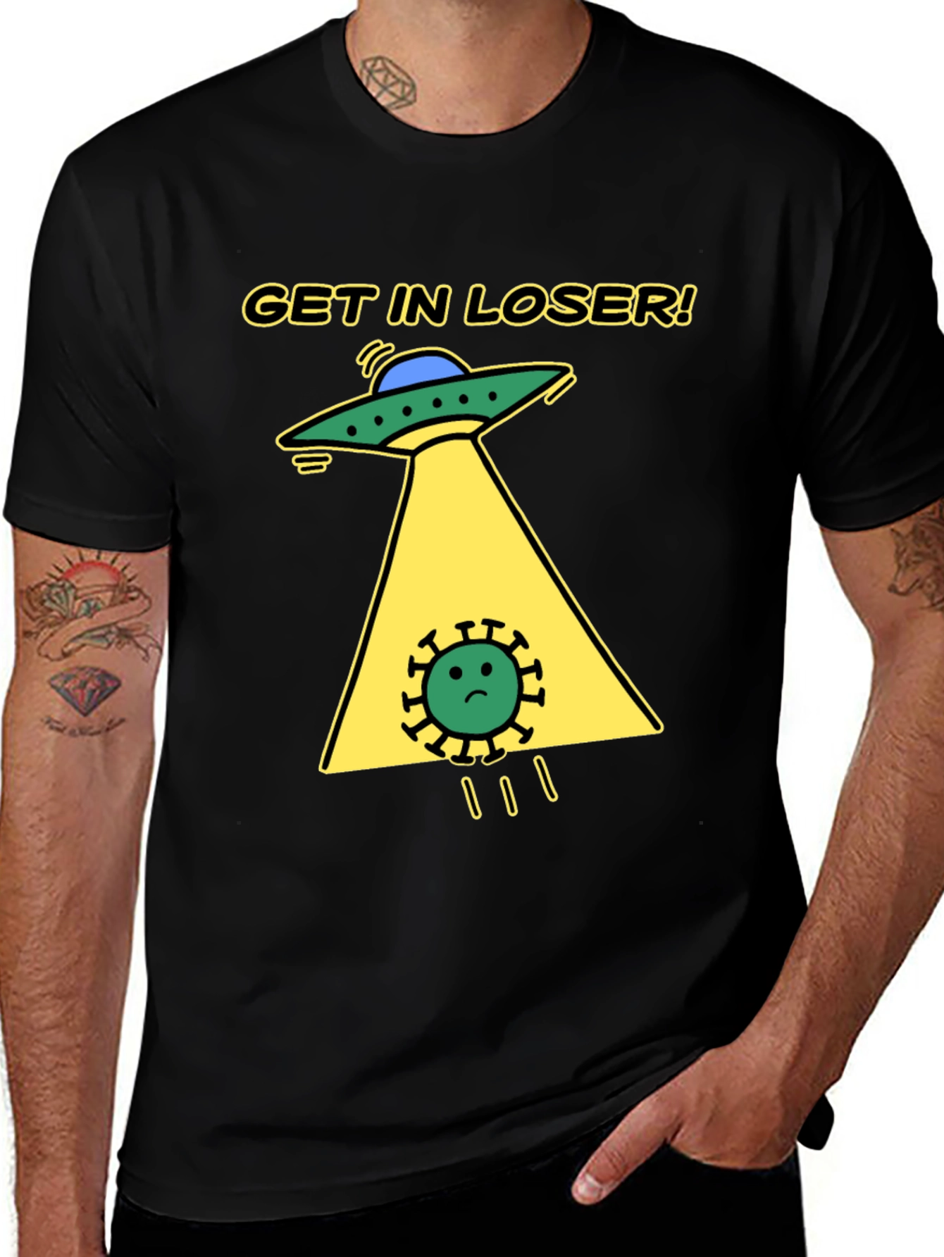 Variant 16 of Get in Loser! Funny Alien Abduction T-Shirt