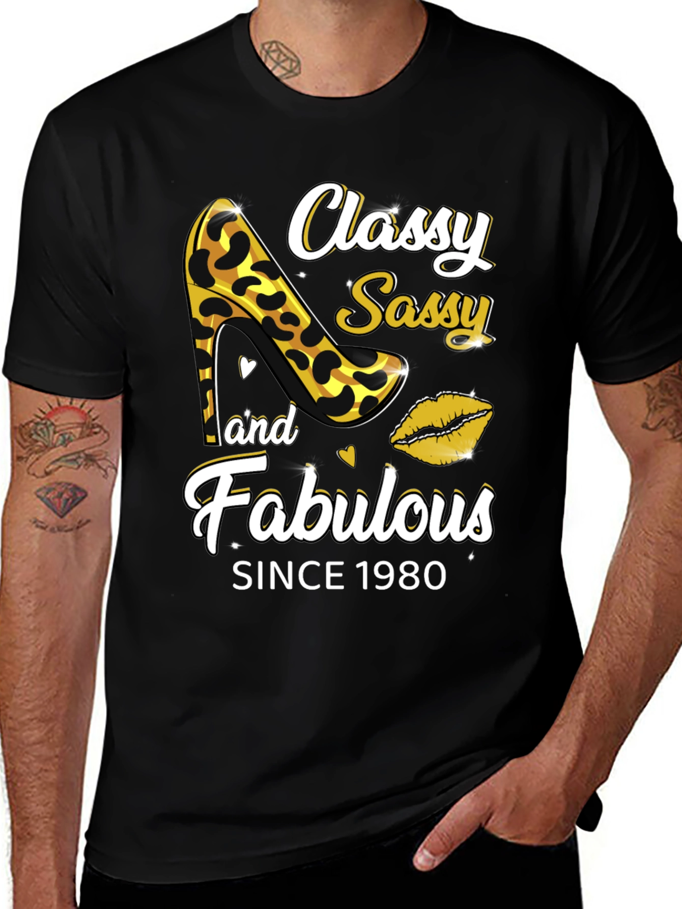 Black Classy Sassy Fabulous Since 1980 Graphic Tee main image