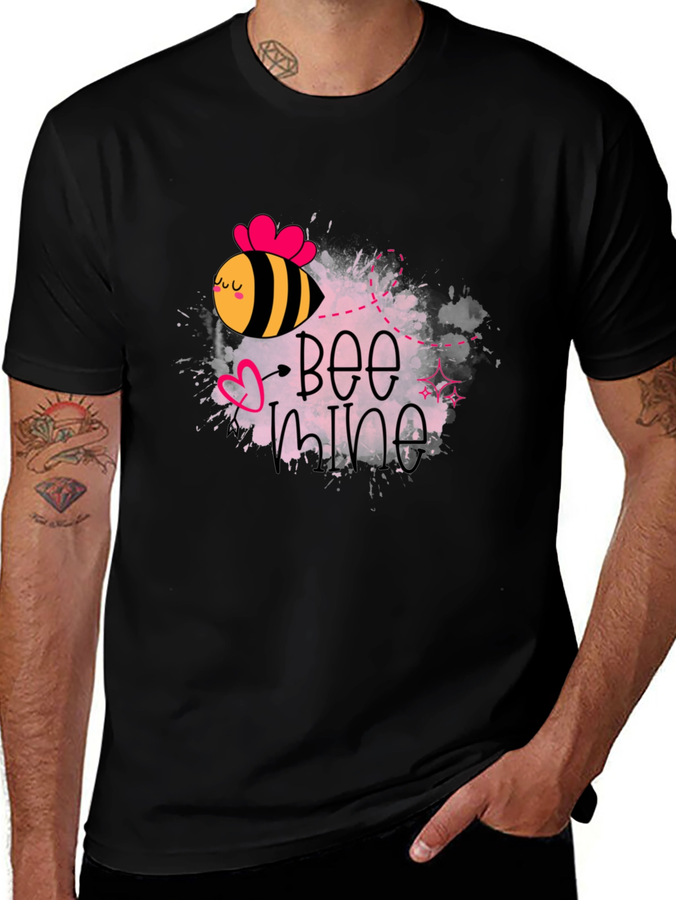 Variant 3 of Bee Mine Valentine's Day Graphic T-Shirt