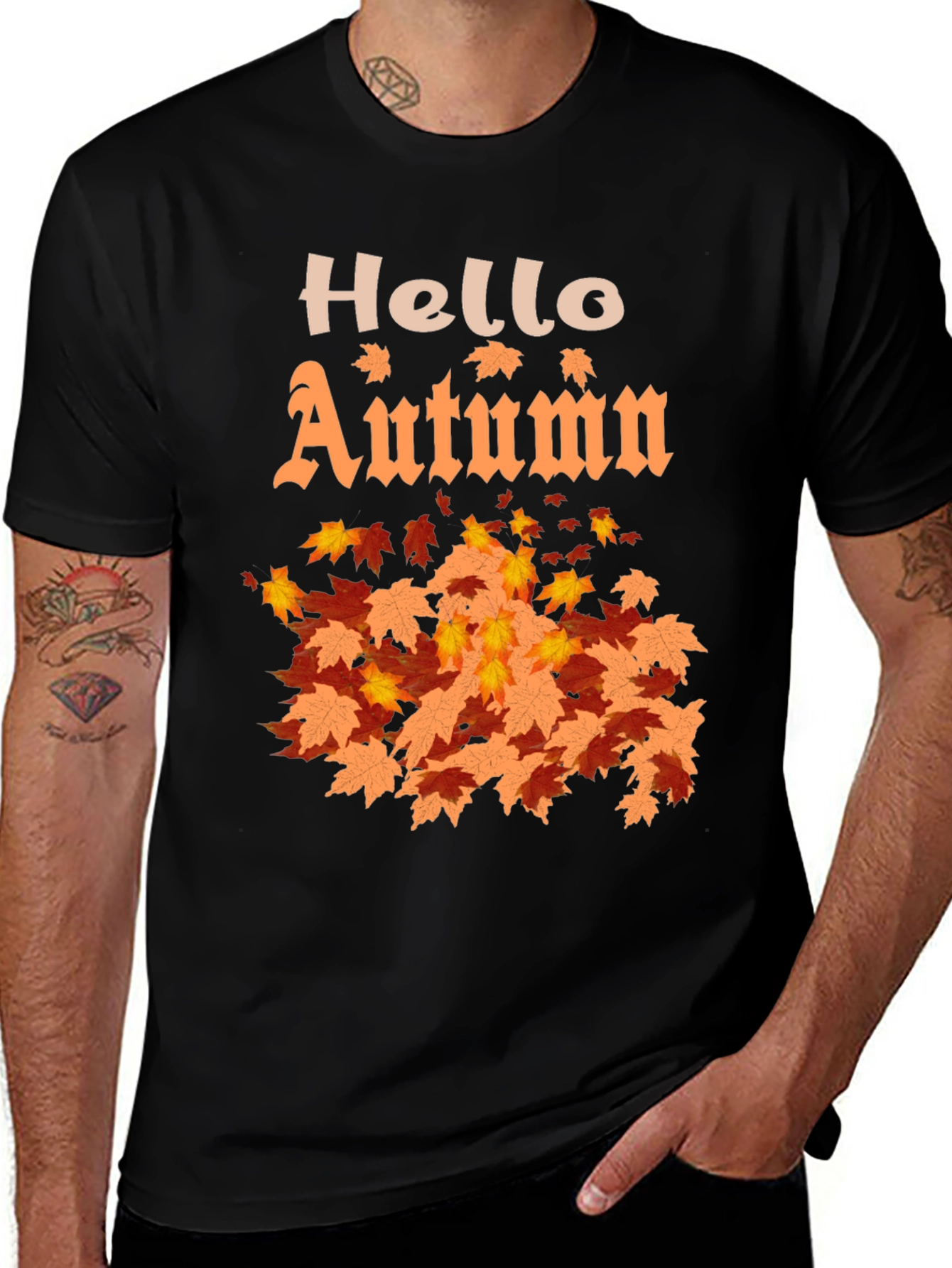 Variant 8 of Hello Autumn Graphic T-Shirt - Fall Season Apparel
