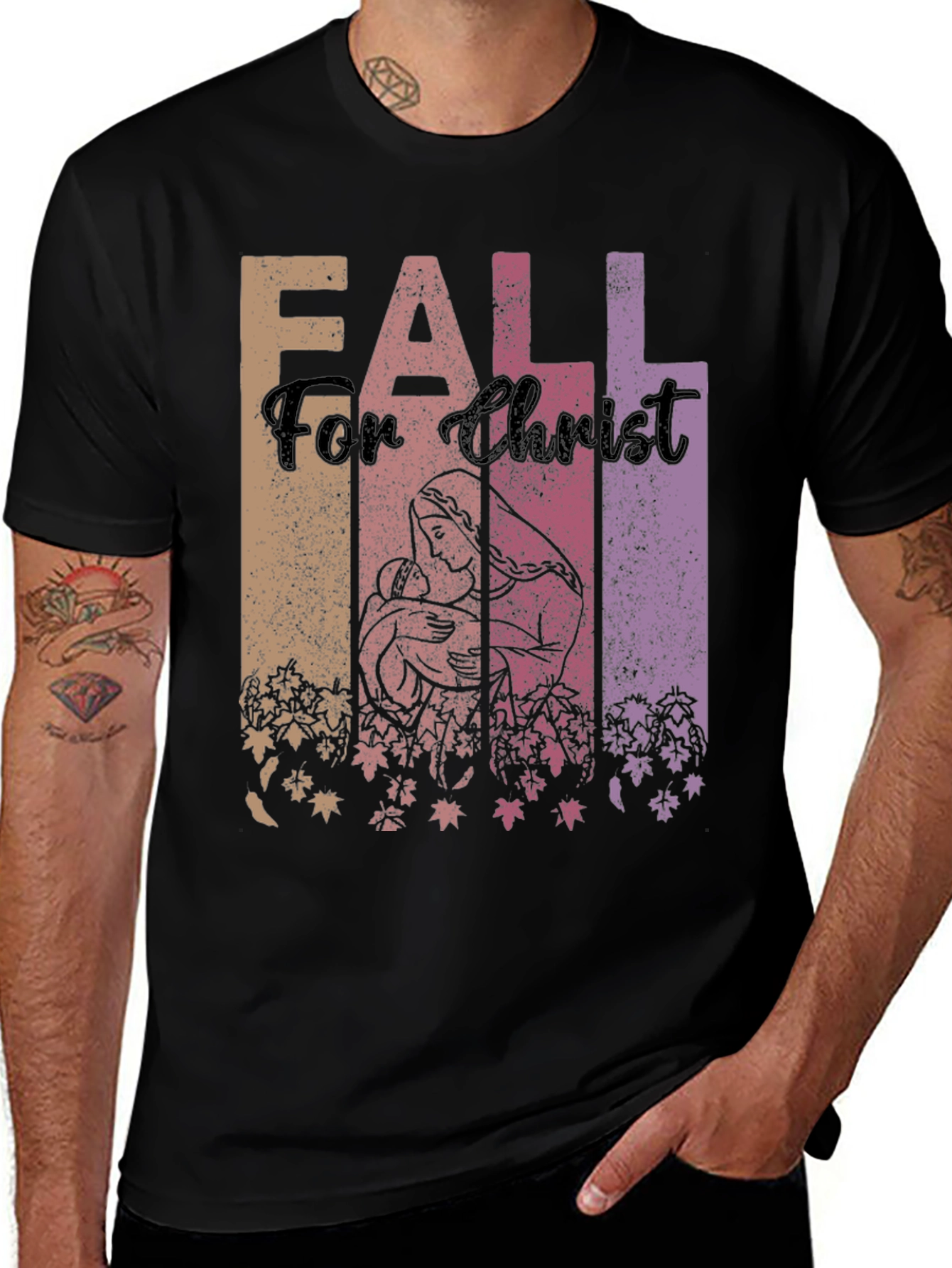 Fall For Christ Graphic Tee - Religious Autumn T-Shirt
