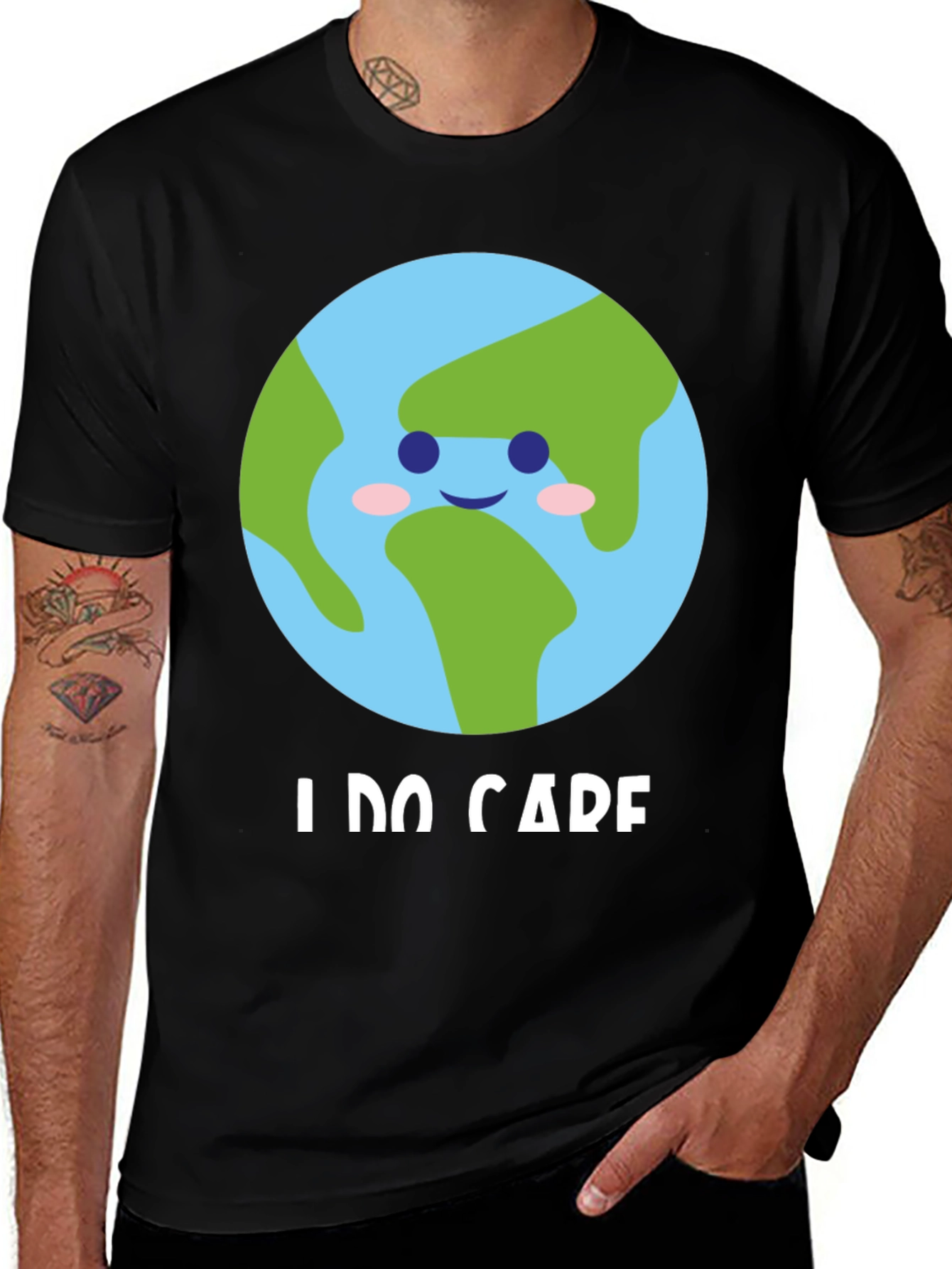 Variant 27 of I Do Care Earth Graphic Tee -  Eco-Friendly Shirt