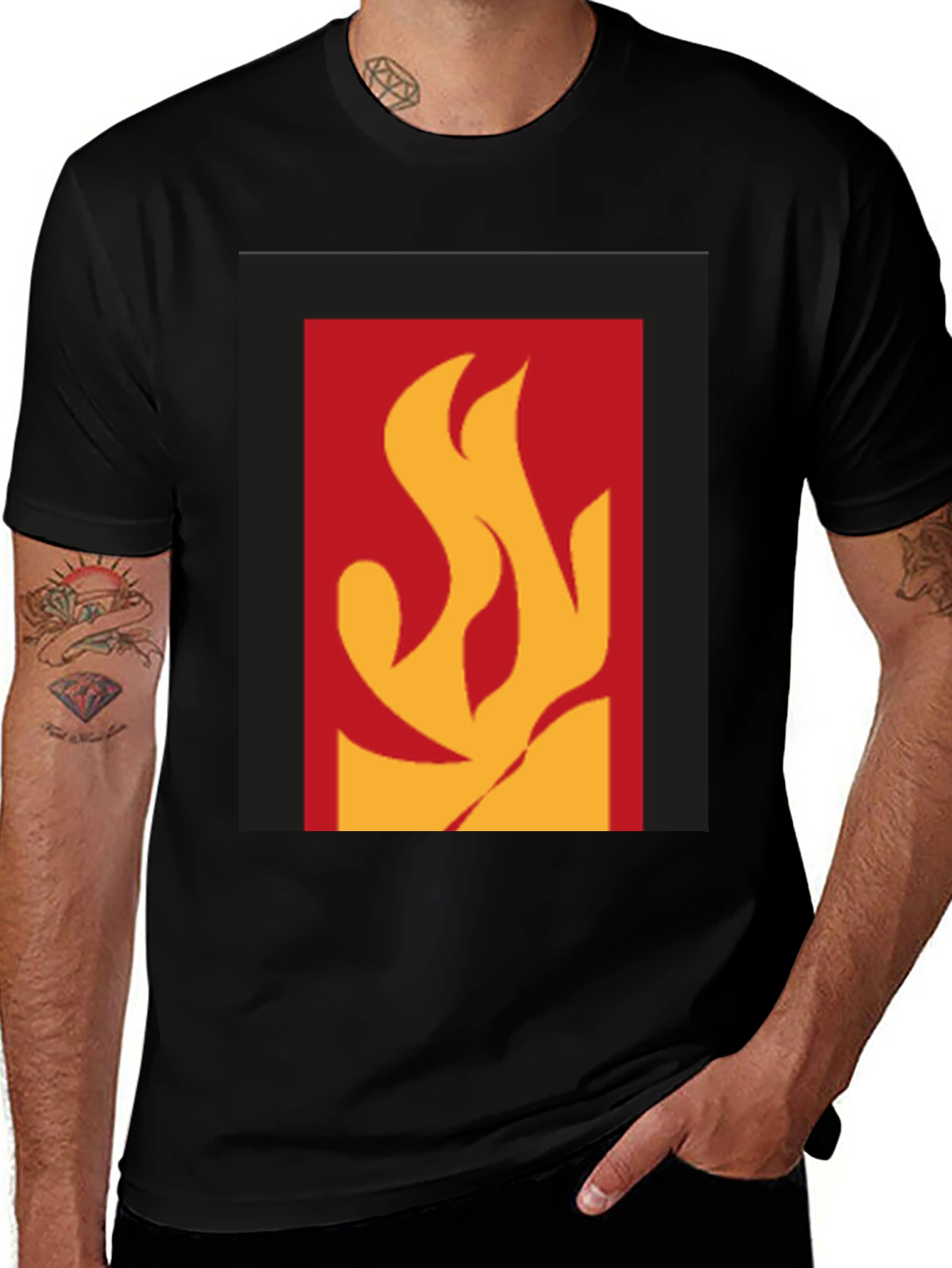 Variant 29 of Flame Graphic Black Tee