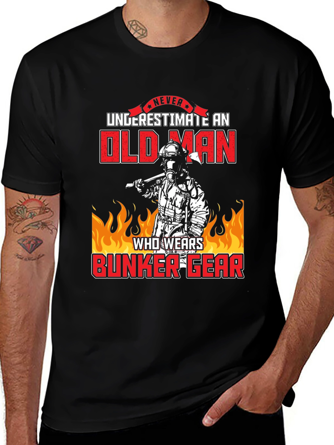 Variant 19 of Old Man Bunker Gear Firefighter T-Shirt