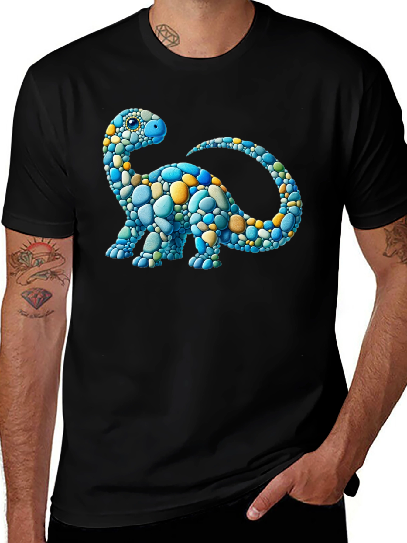 Variant 12 of Dino Pebble Art T-Shirt - Unique Design